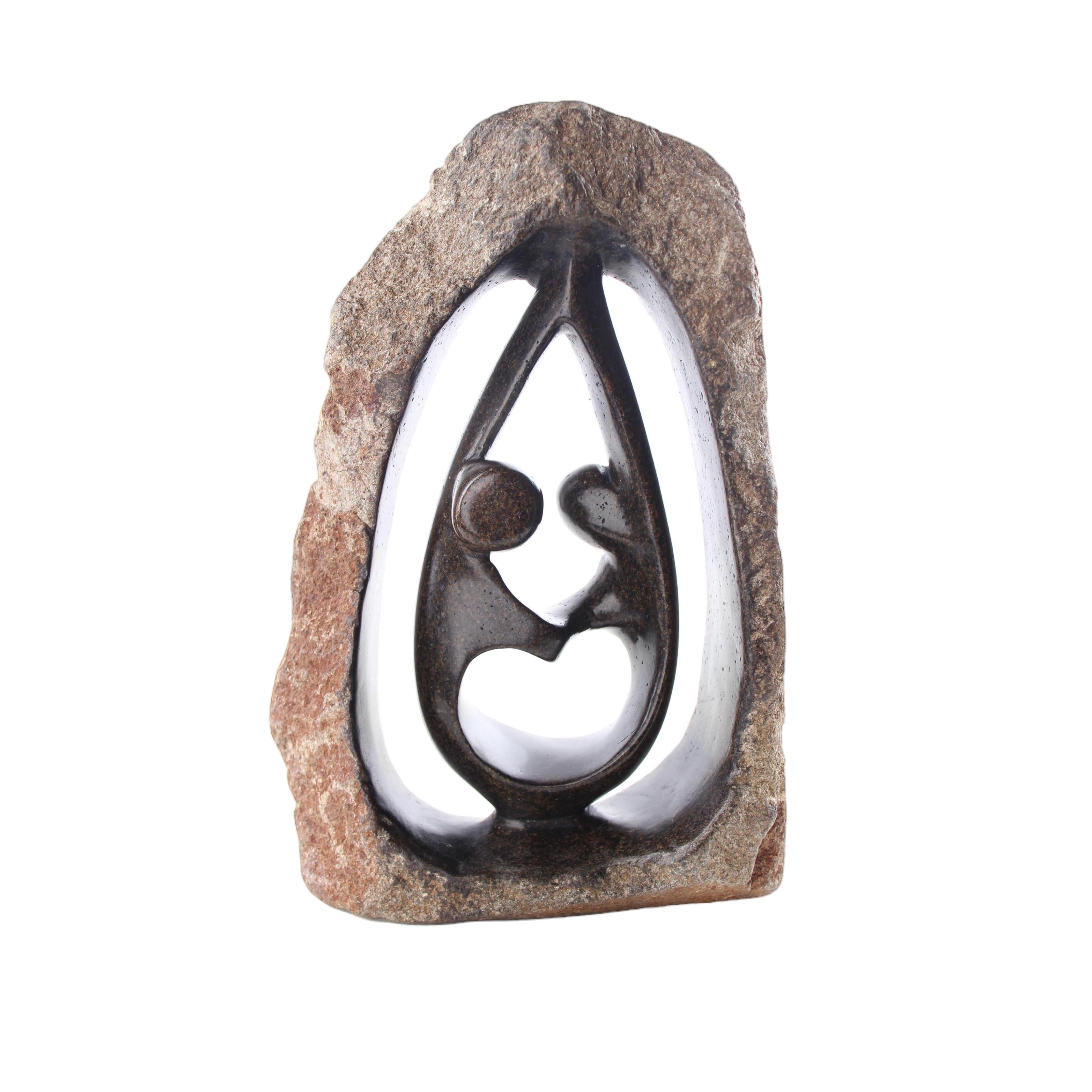 Shona Tribe Serpentine Stone Couples ~9.6" Tall - Couples