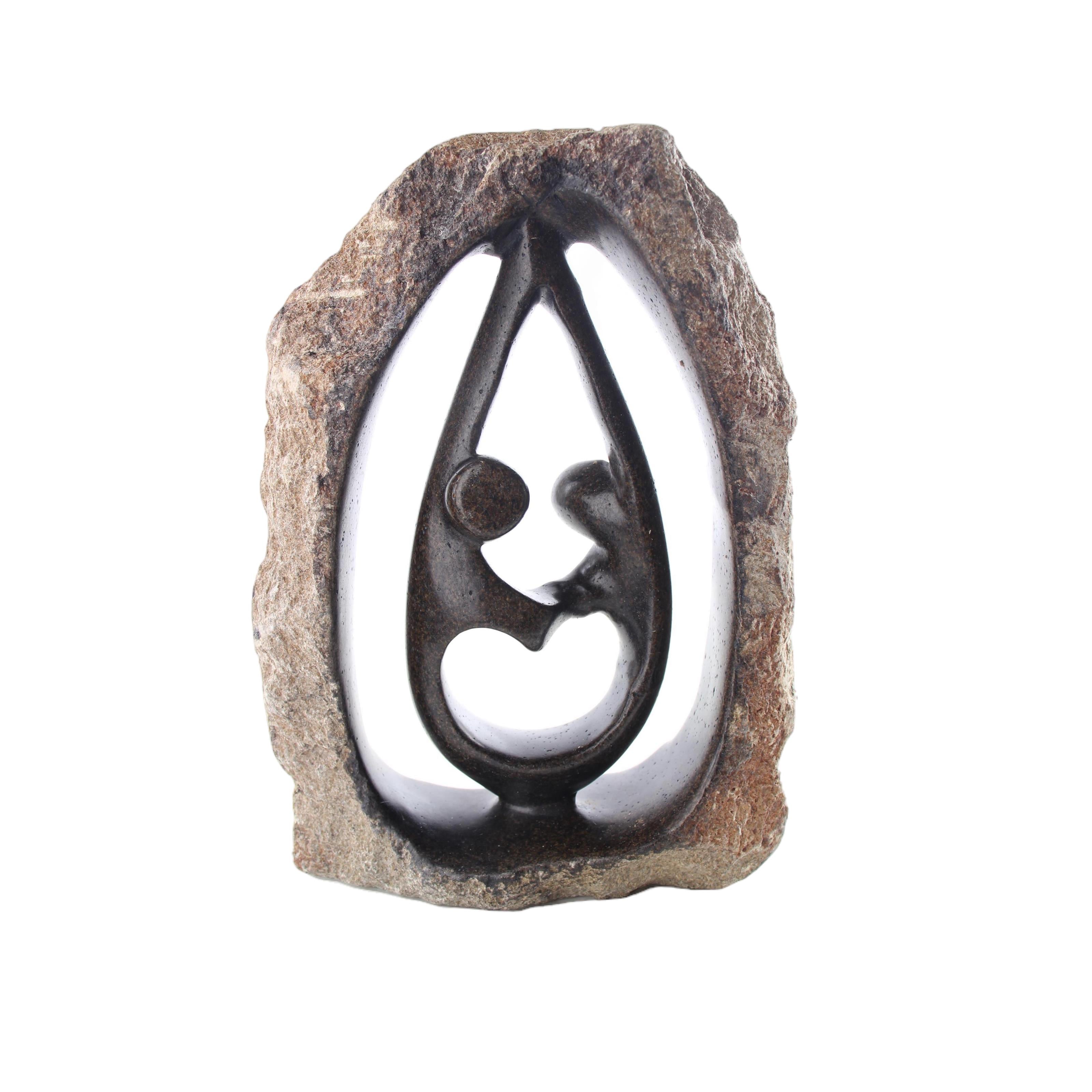 Shona Tribe Serpentine Stone Couples ~9.8" Tall - Couples