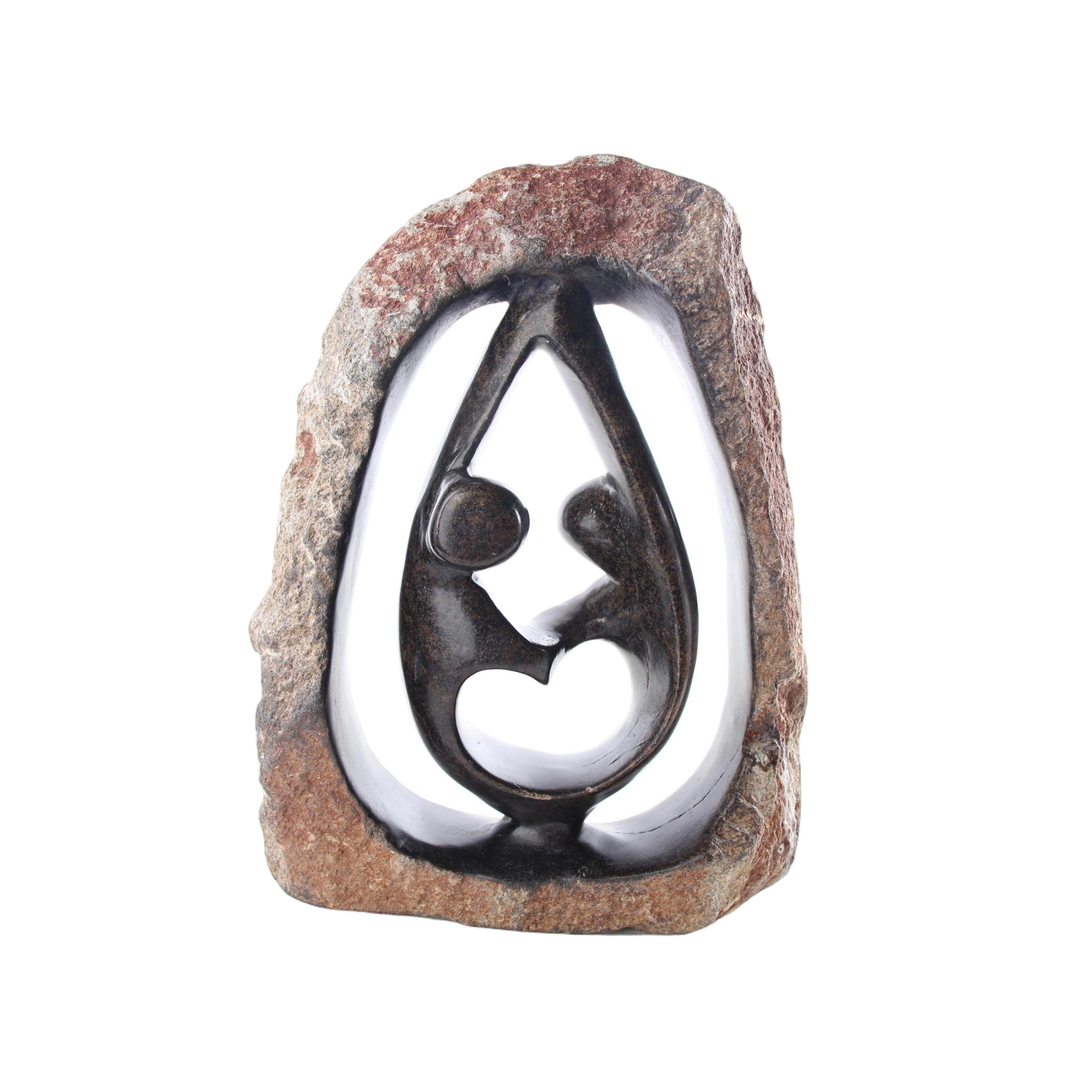 Shona Tribe Serpentine Stone Couples ~9.1" Tall - Couples