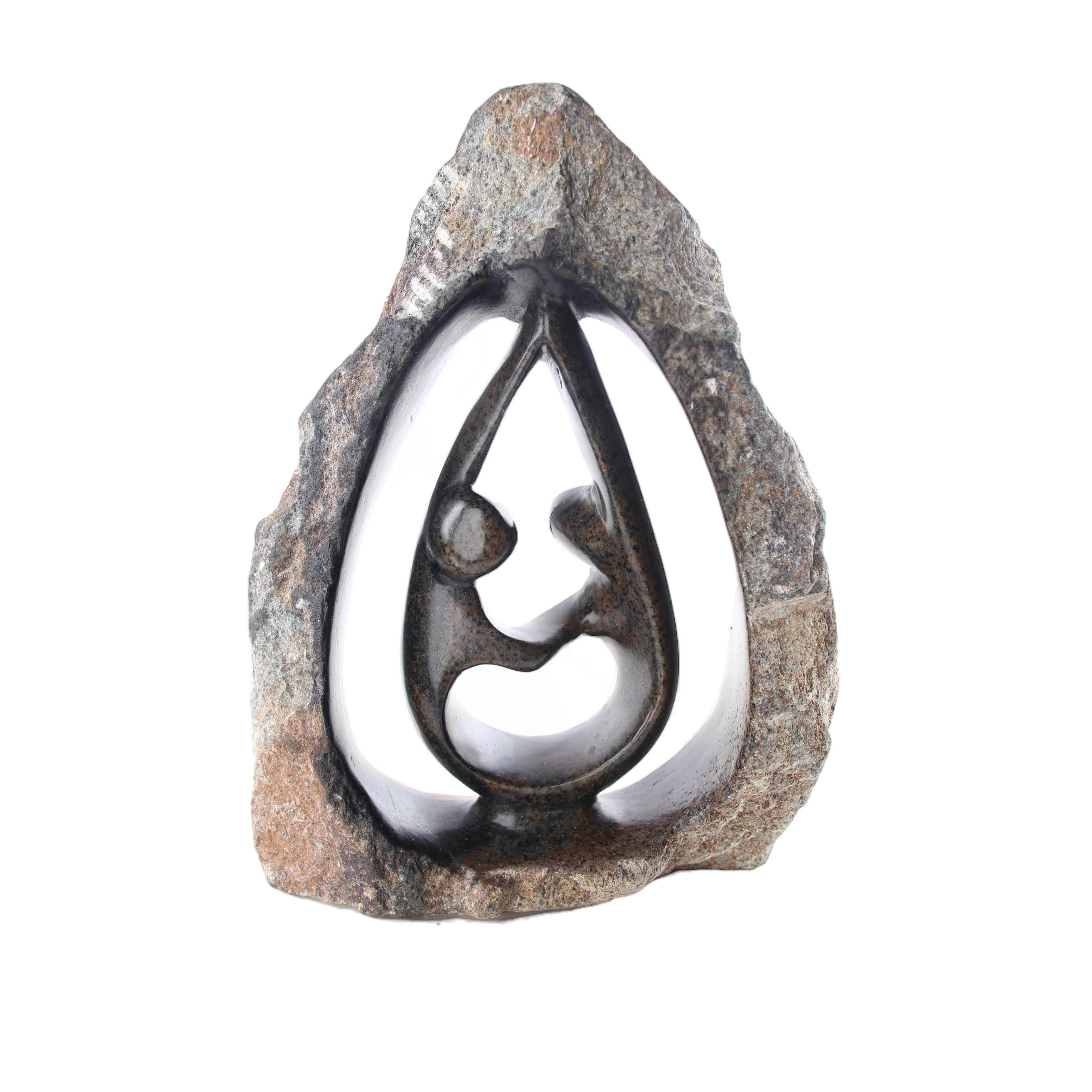 Shona Tribe Serpentine Stone Couples ~9.1" Tall - Couples