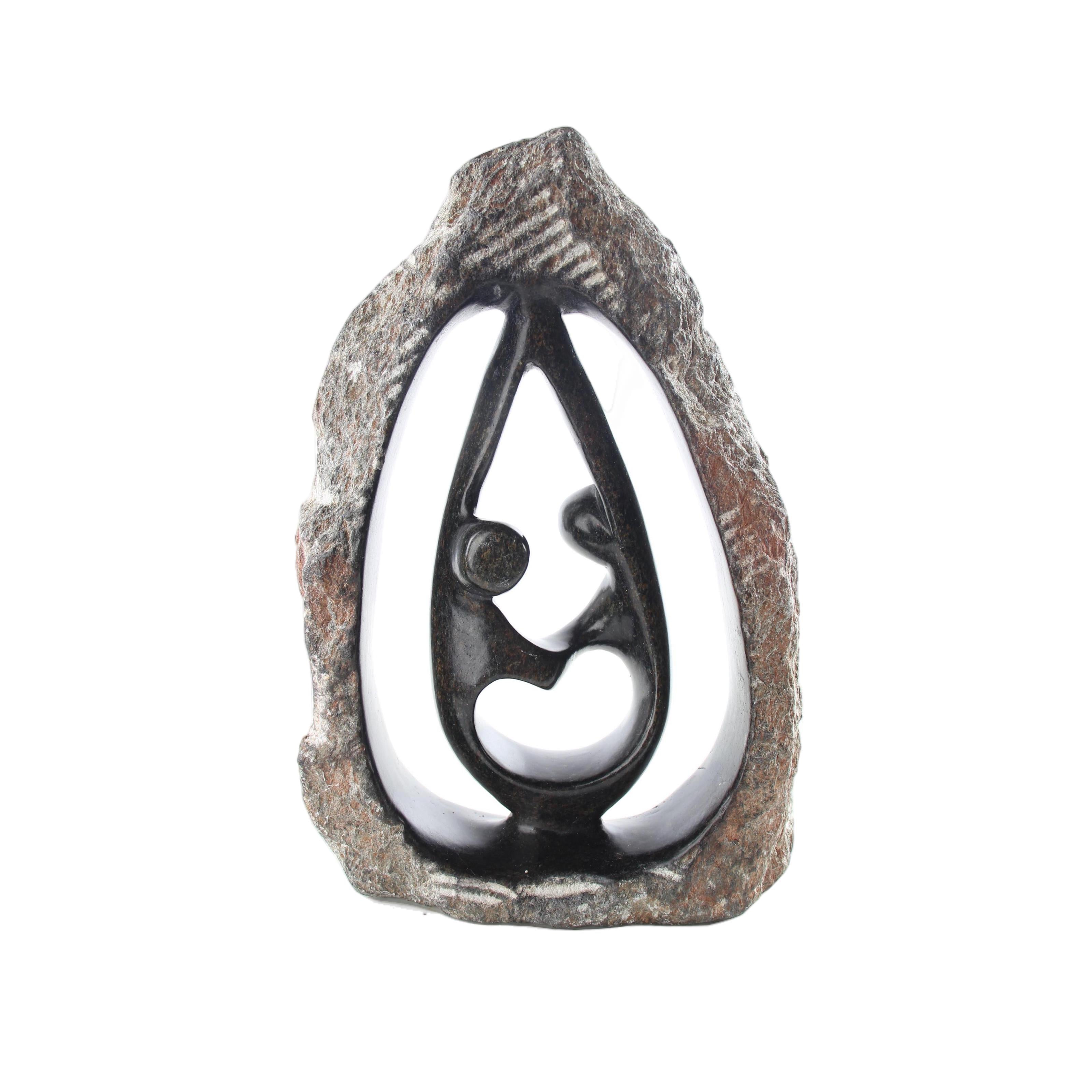 Shona Tribe Serpentine Stone Couples ~10.0" Tall - Couples