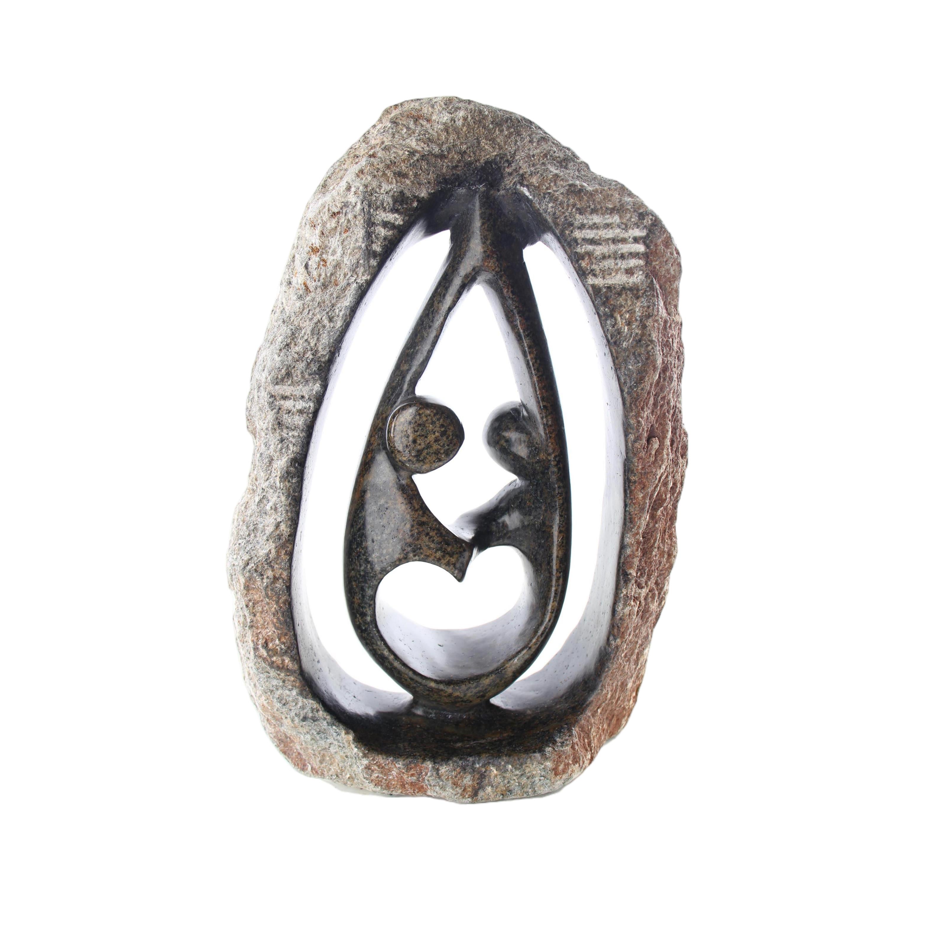 Shona Tribe Serpentine Stone Couples ~10.0" Tall - Couples