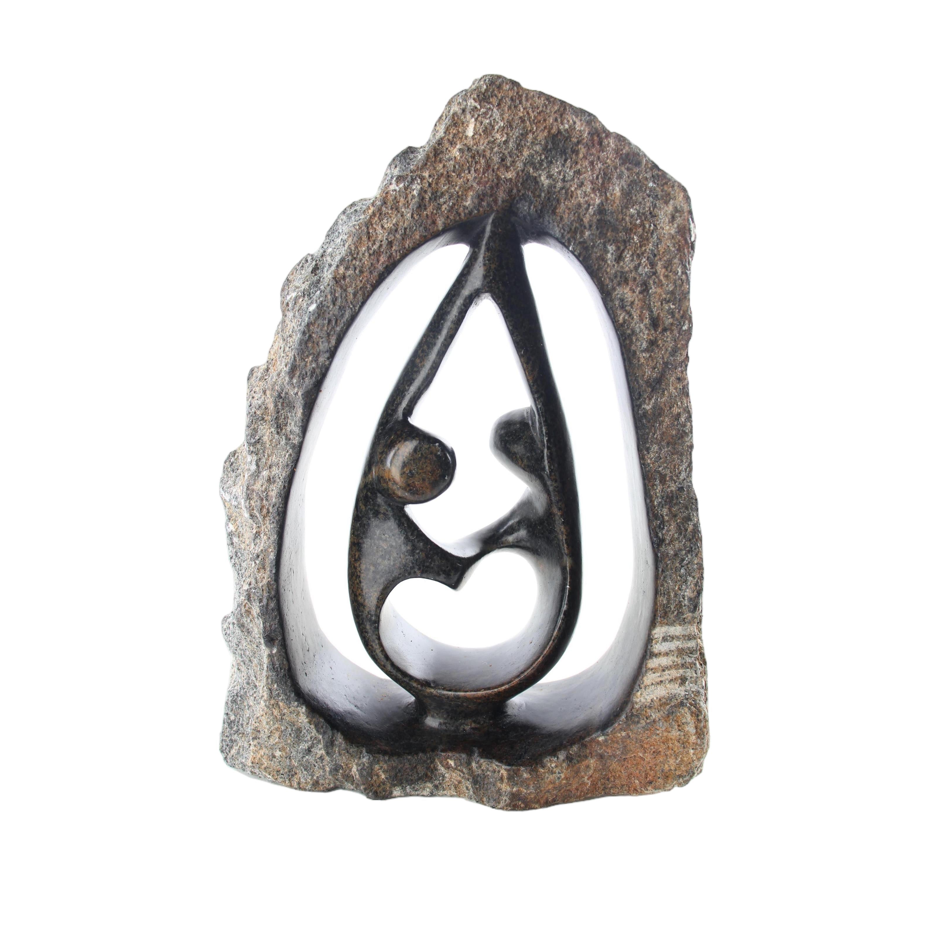 Shona Tribe Serpentine Stone Couples ~9.8" Tall - Couples