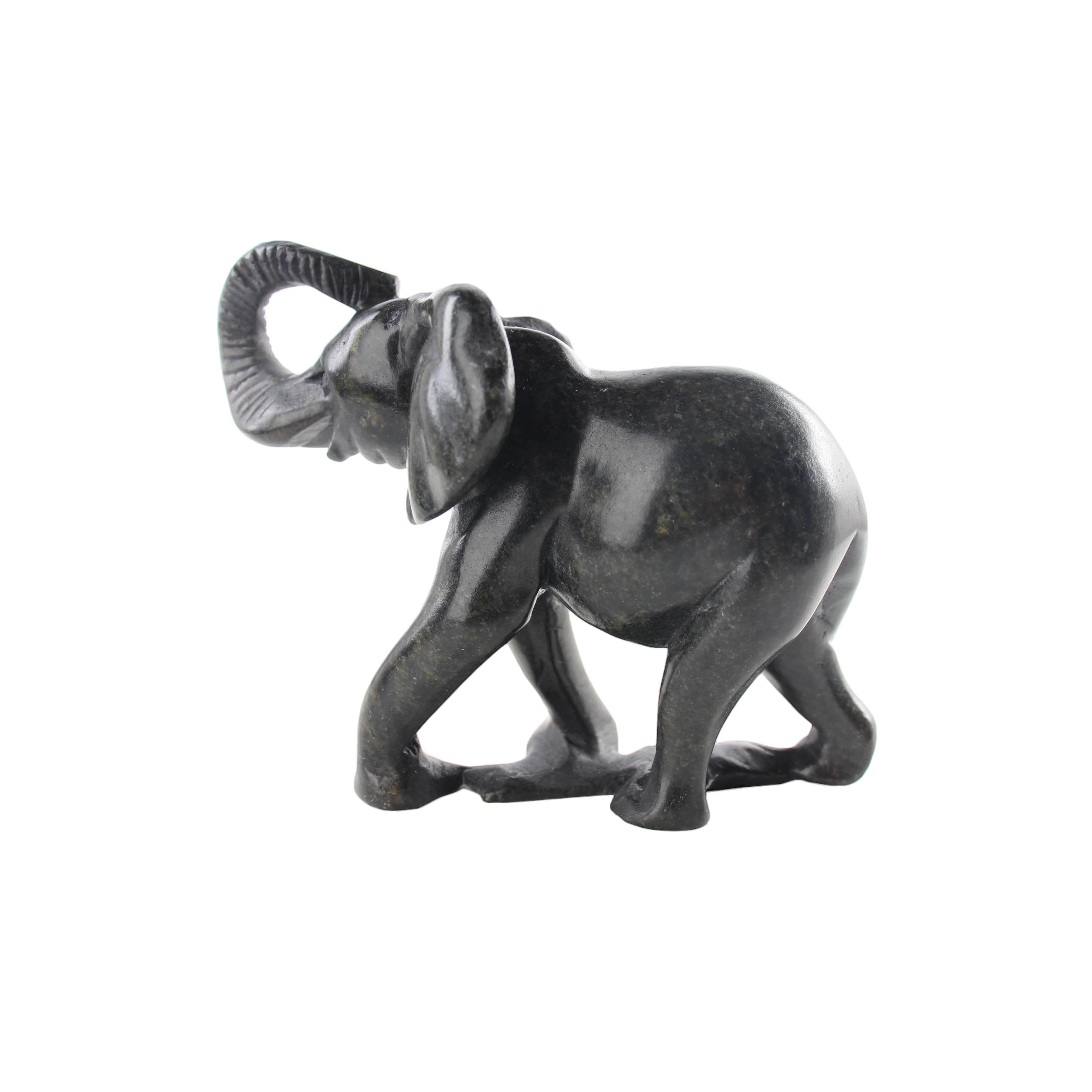 Shona Tribe Serpentine Stone Elephant ~7.9" Tall - Elephant