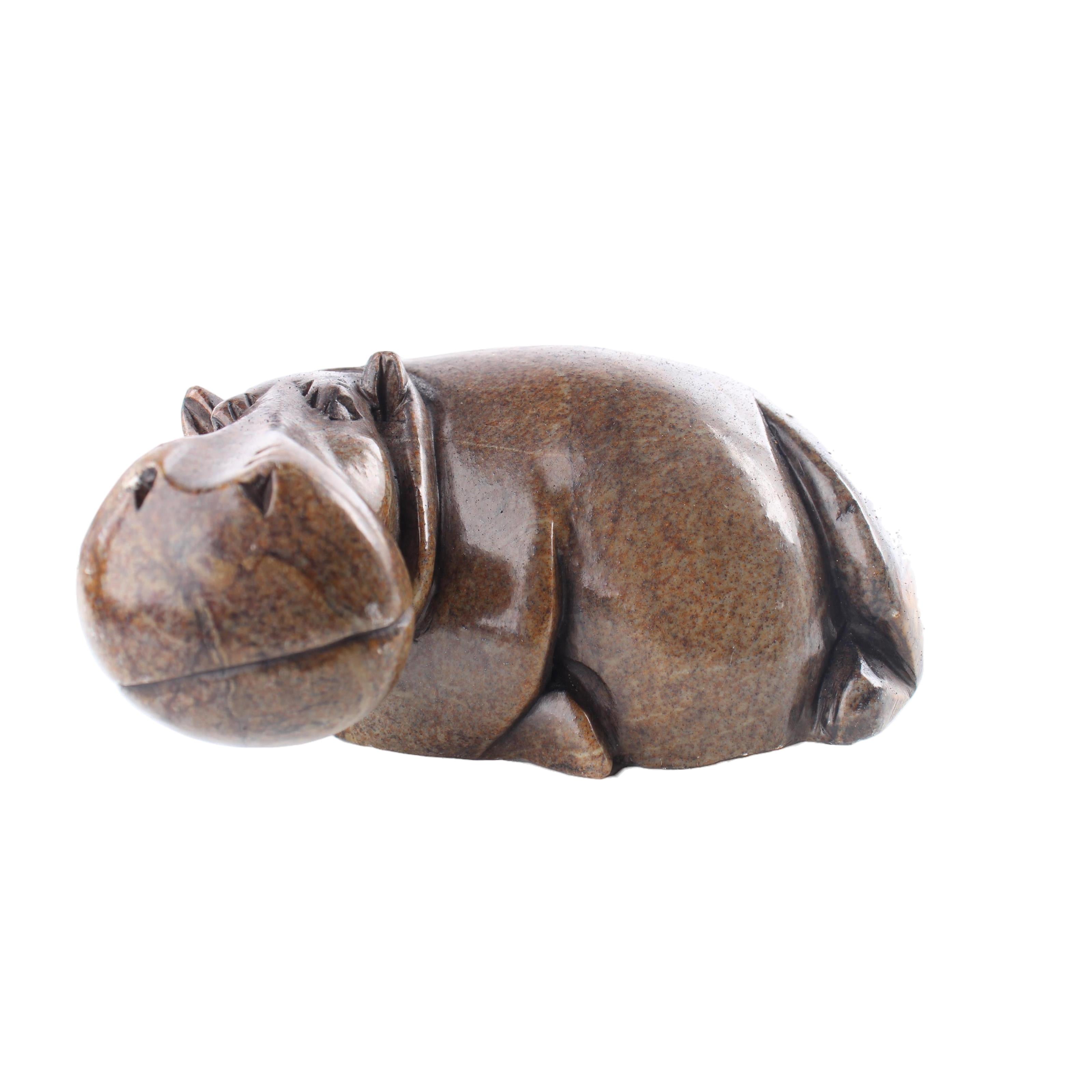 Shona Tribe Serpentine Stone Hippo ~3.9" Tall - Hippo