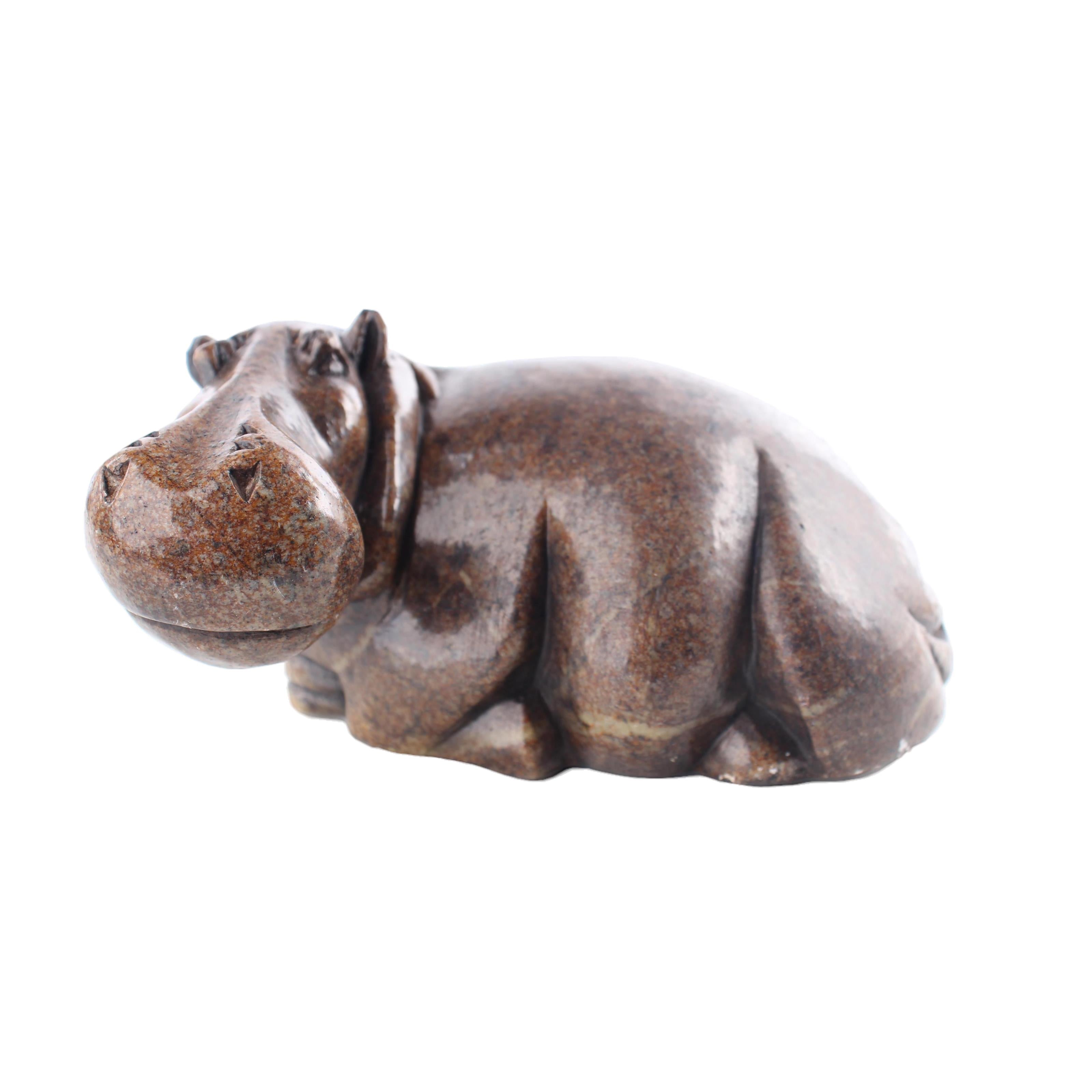 Shona Tribe Serpentine Stone Hippo ~4.3" Tall - Hippo