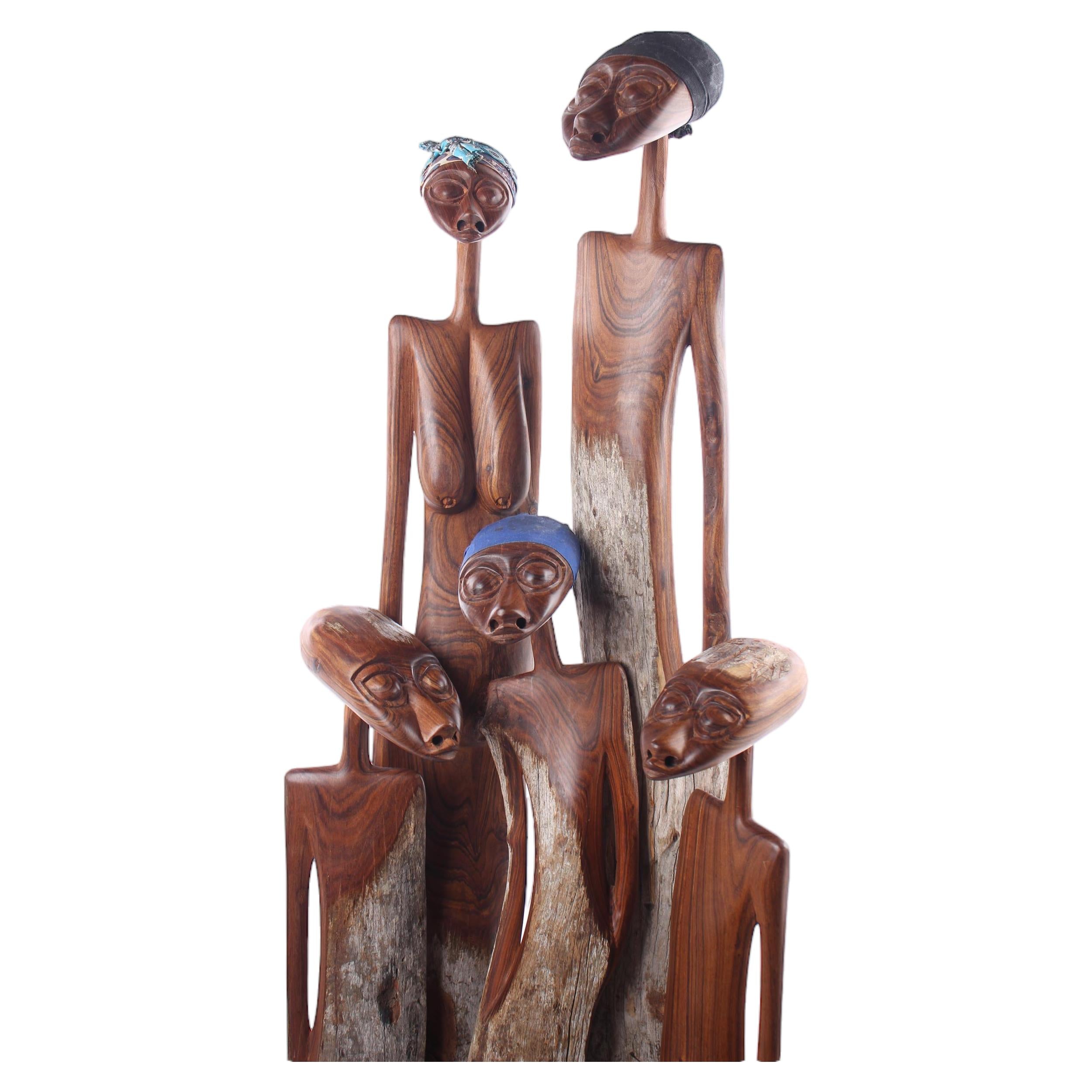 Makonde Tribe Wooden Families ~48.0" Tall - Wooden Families