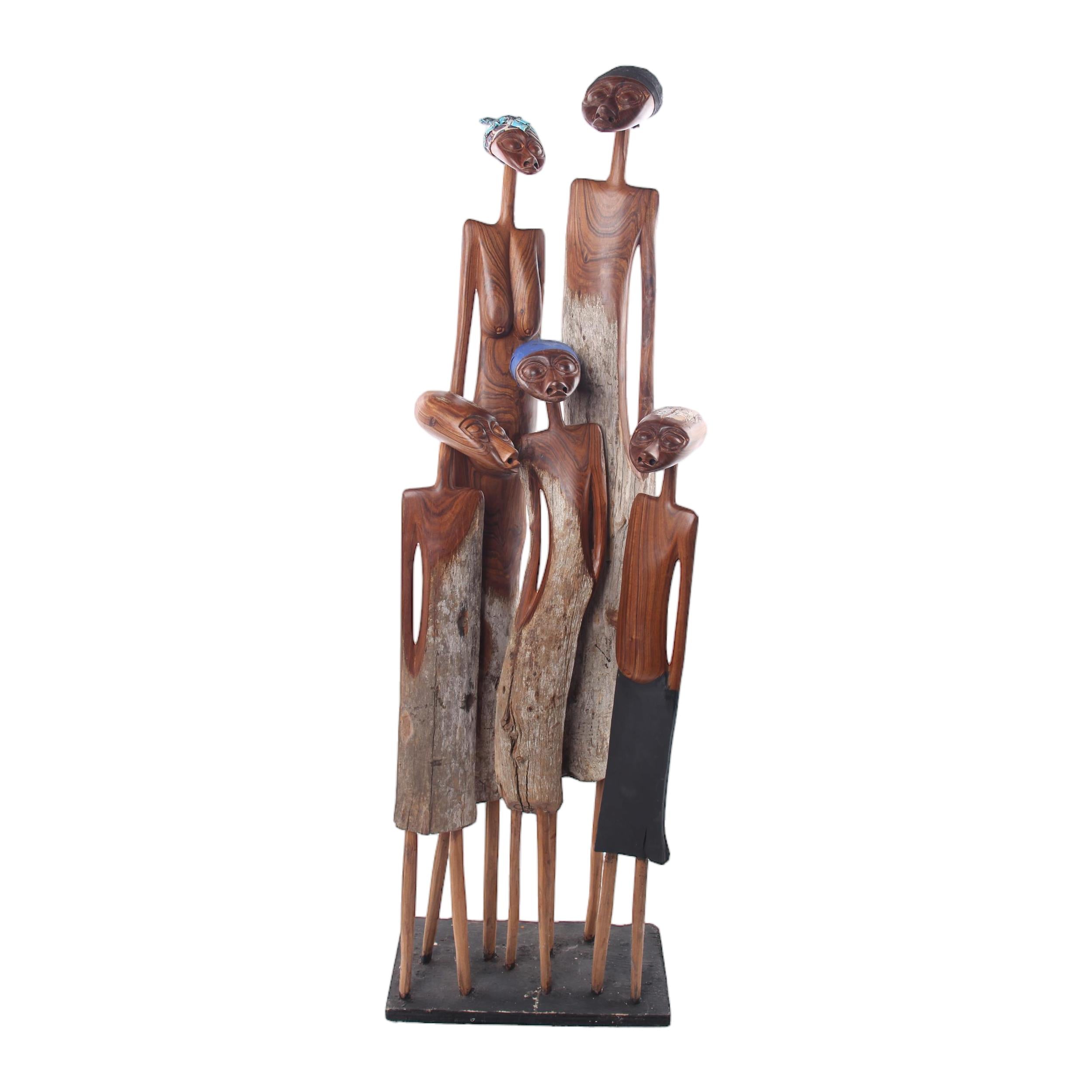 Makonde Tribe Wooden Families ~48.0" Tall - Wooden Families