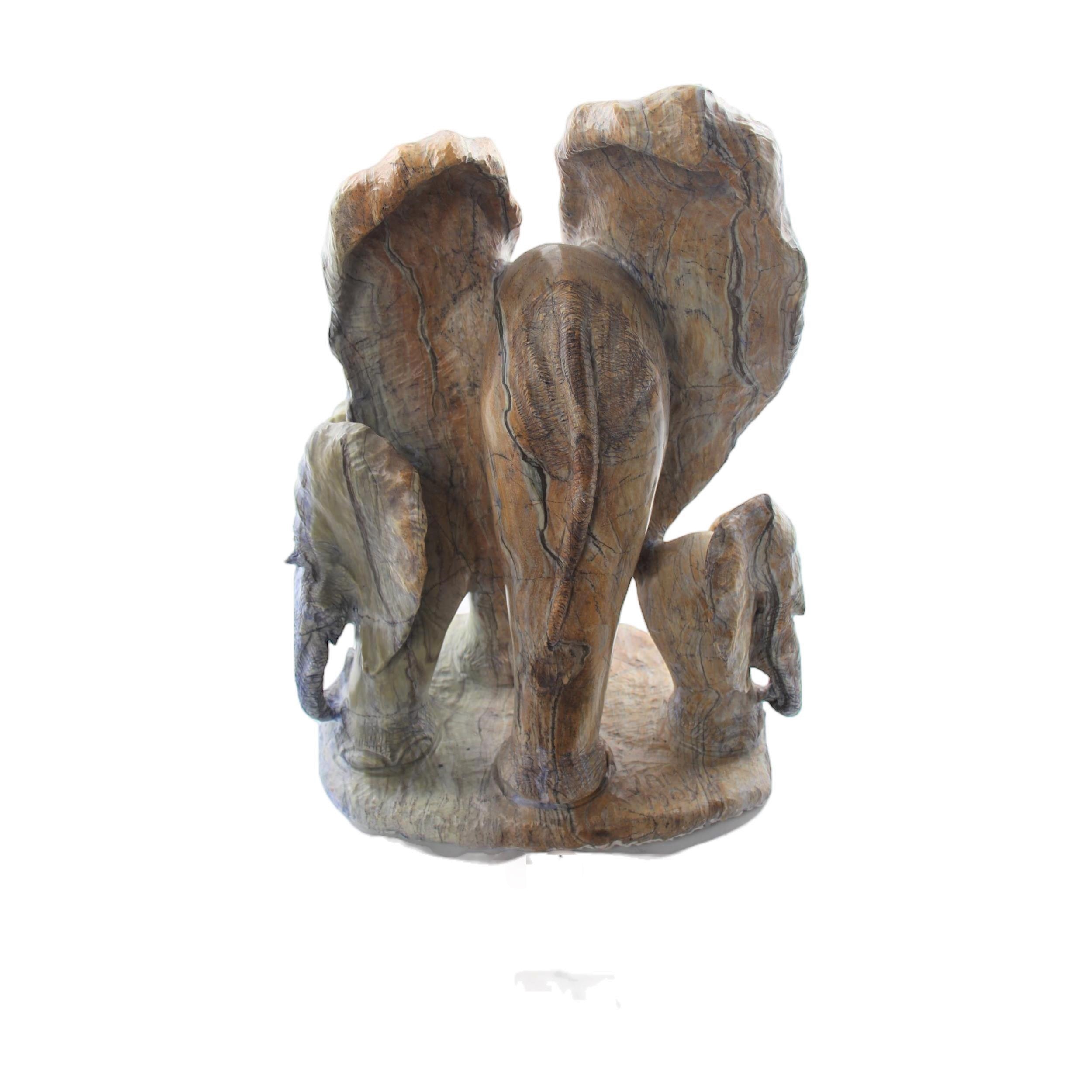 Shona Tribe Butter Jade Elephant ~16.5" Tall - Elephant