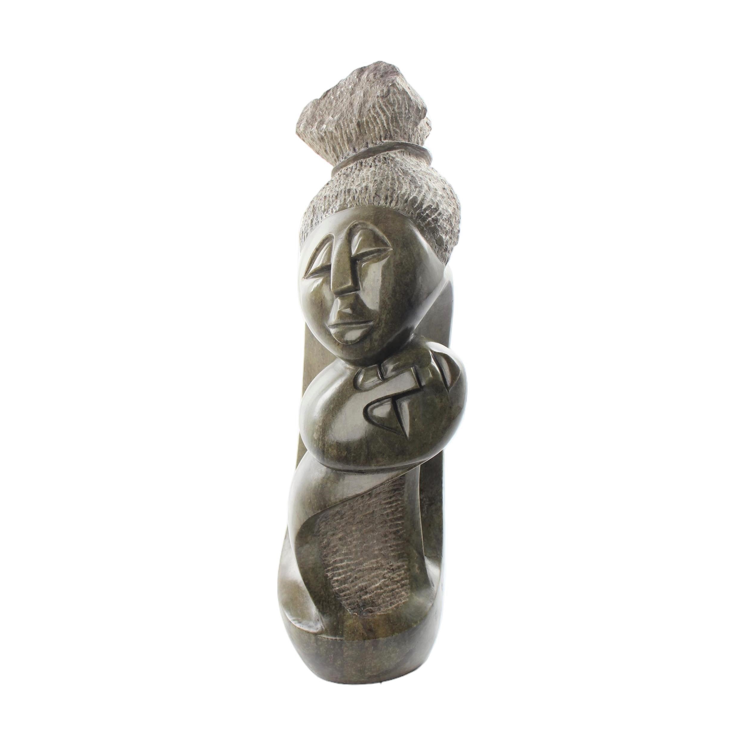 Shona Tribe Fruit Serpentine Mother and Child ~26.4" Tall