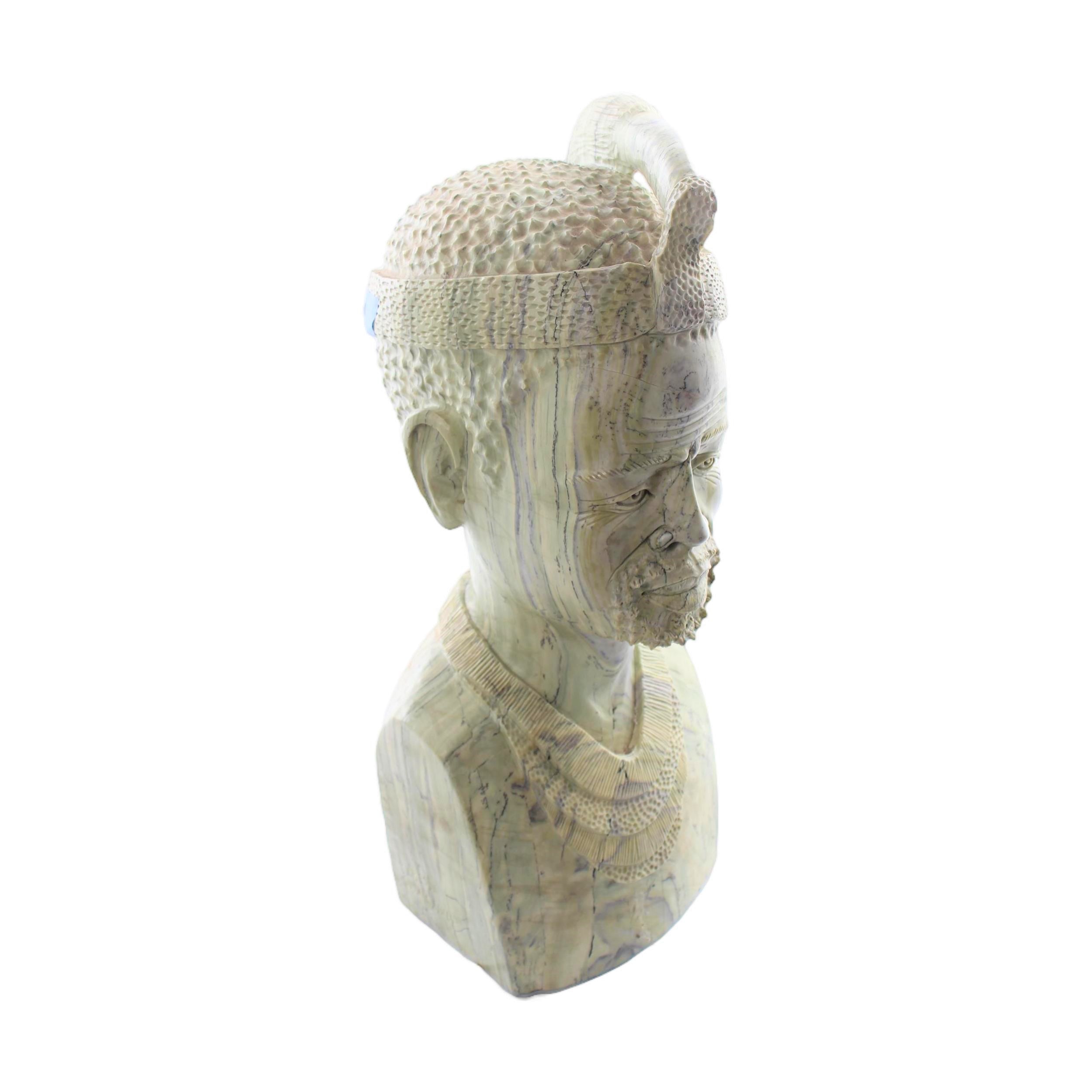 Shona Tribe Butter Jade Busts ~21.3" Tall - Busts