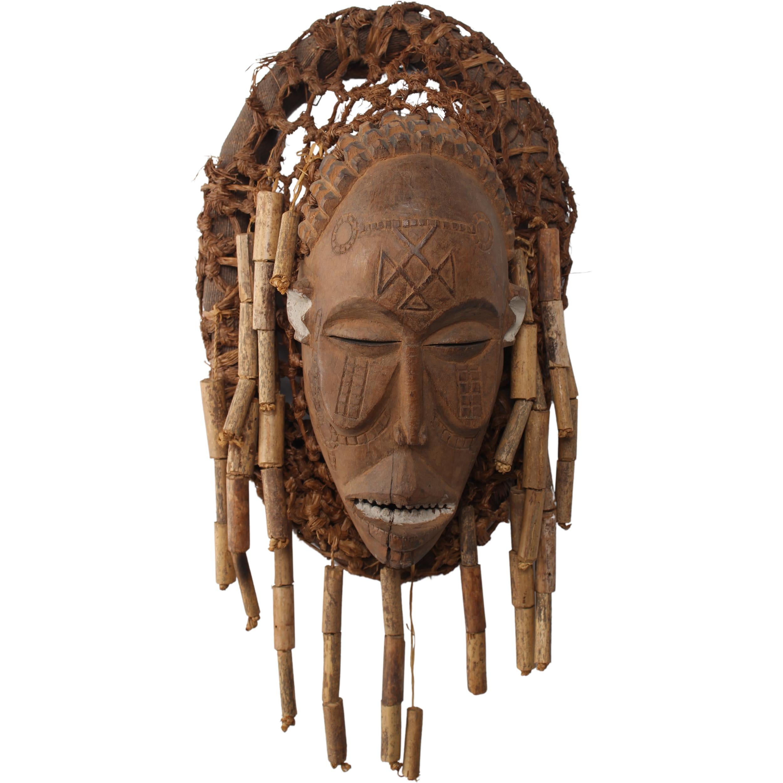Chokwe Tribe Mask ~12.2" Tall