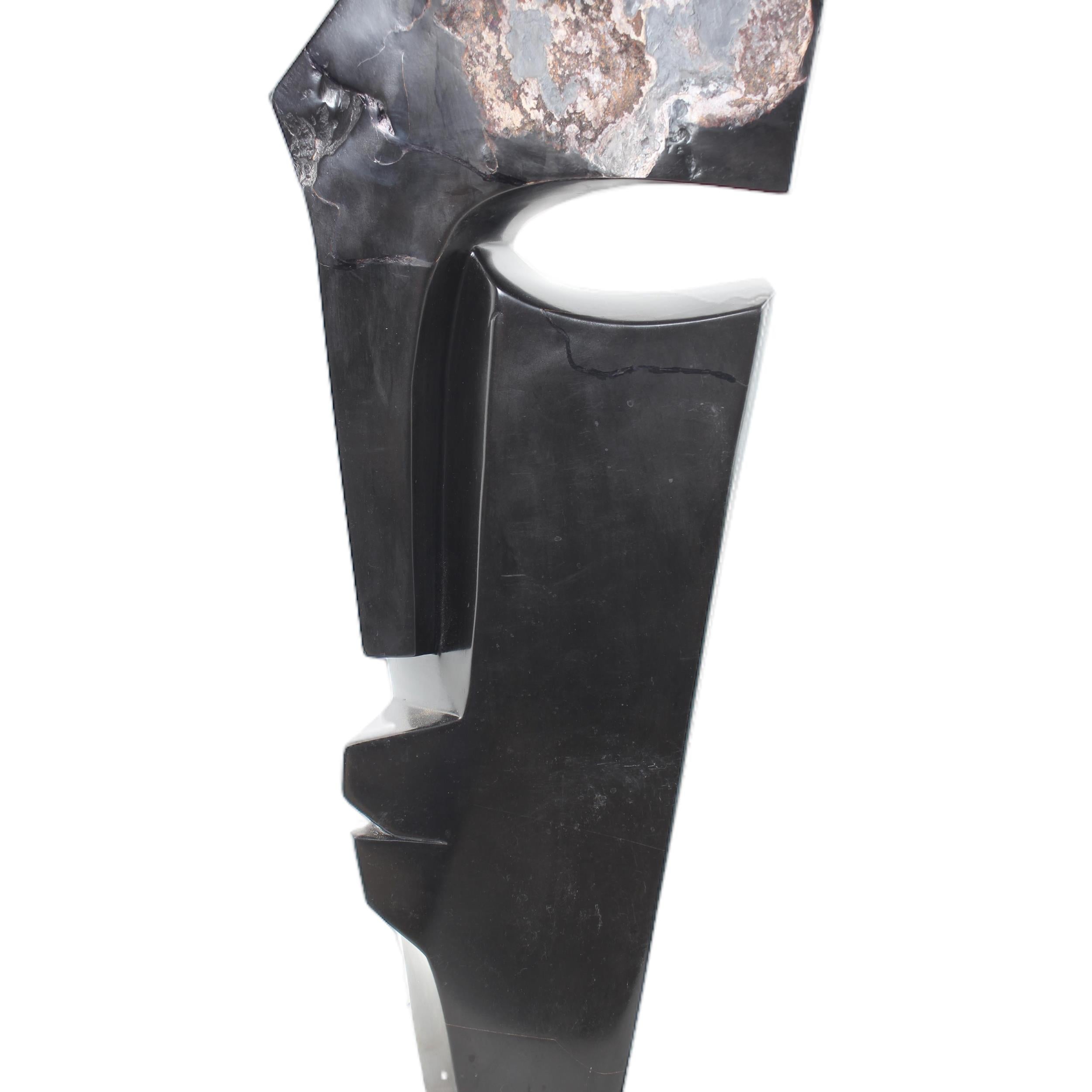 Shona Tribe Wonderstone (Pyrophyllite) Cubic Faces (Contemporary) ~31.1" Tall - Cubic Faces (Contemporary)