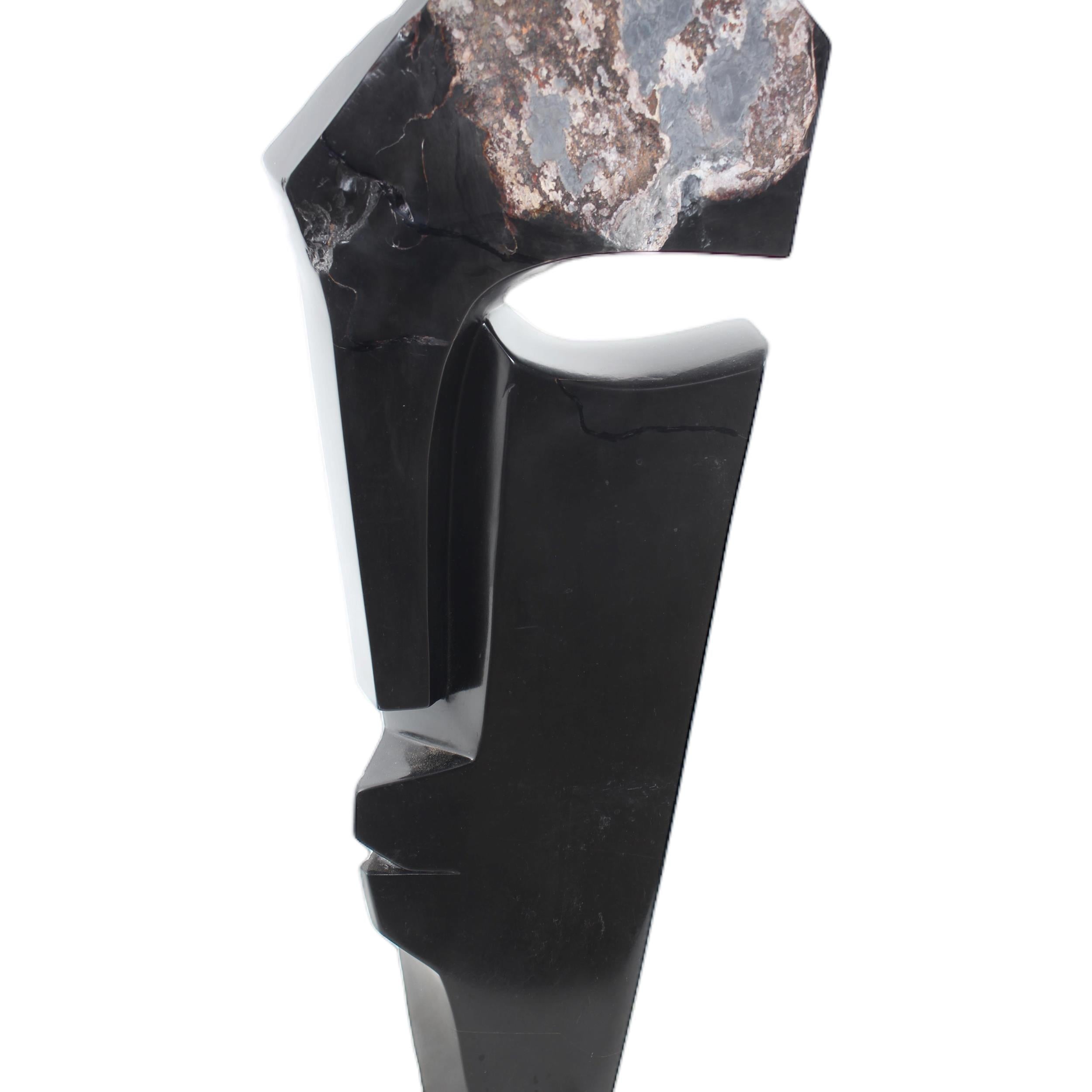 Shona Tribe Wonderstone (Pyrophyllite) Cubic Faces (Contemporary) ~31.1" Tall - Cubic Faces (Contemporary)