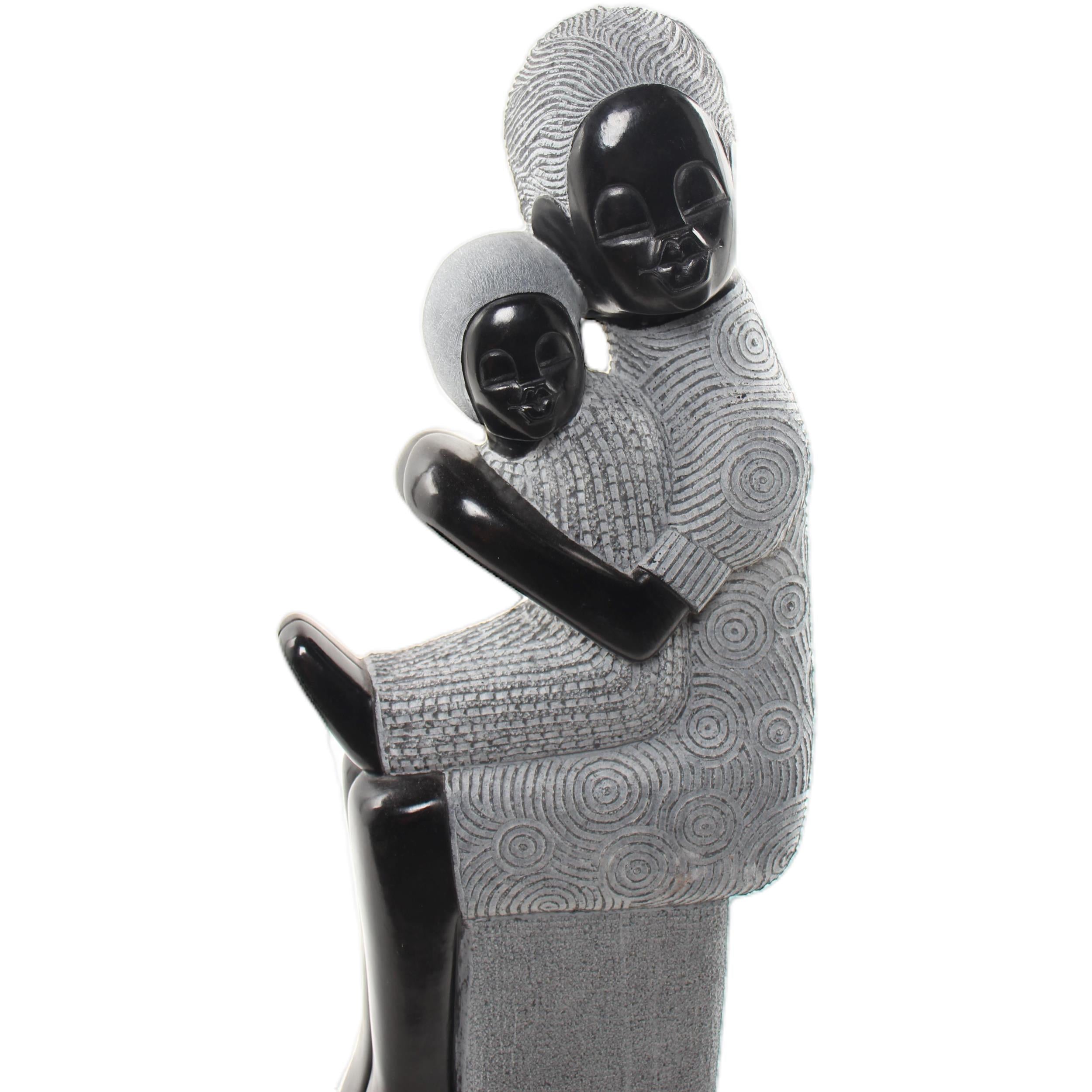 Shona Tribe Springstone Mother and Child ~28.0" Tall