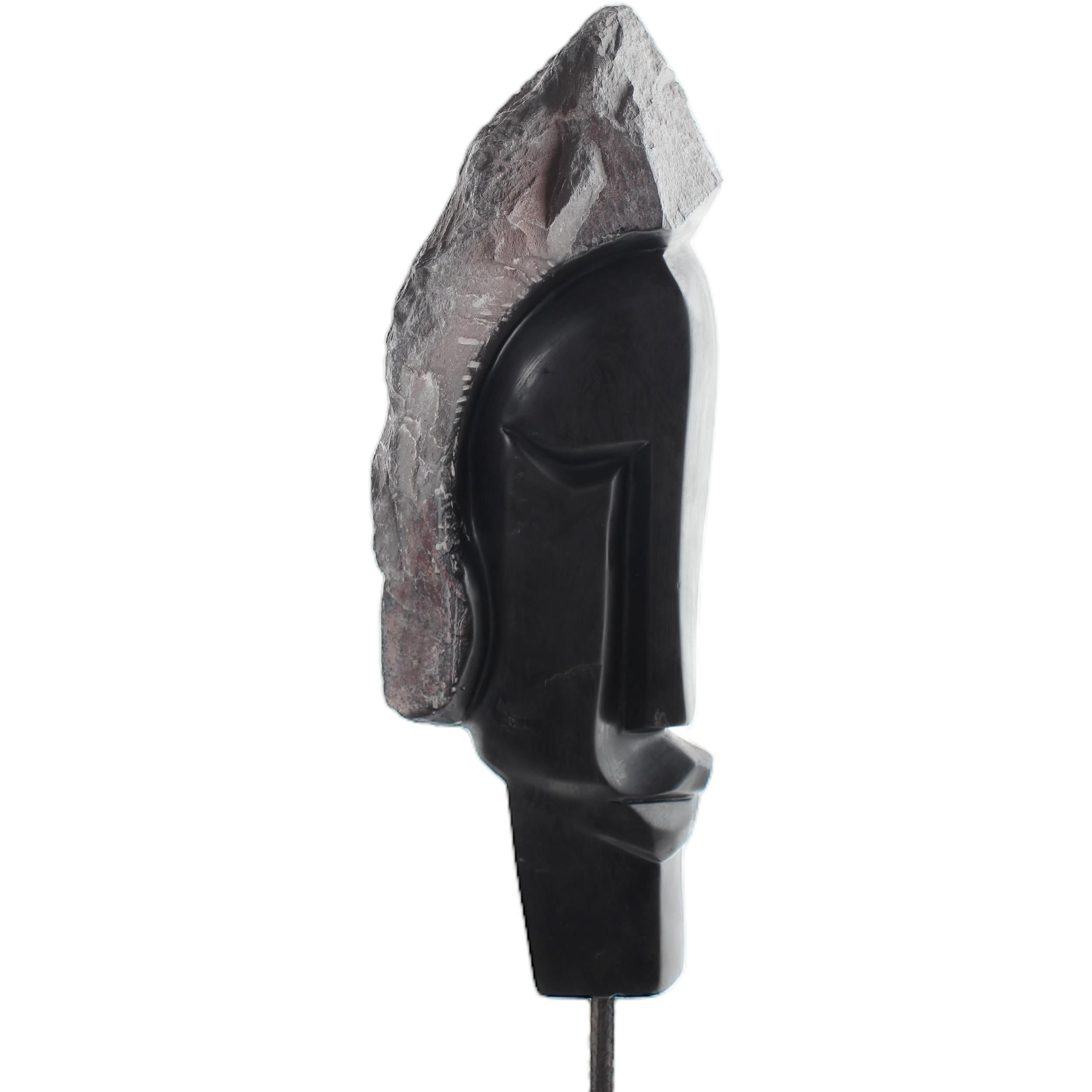 Shona Tribe Serpentine Stone Cubic Faces (Contemporary) ~34.6" Tall - Cubic Faces (Contemporary)