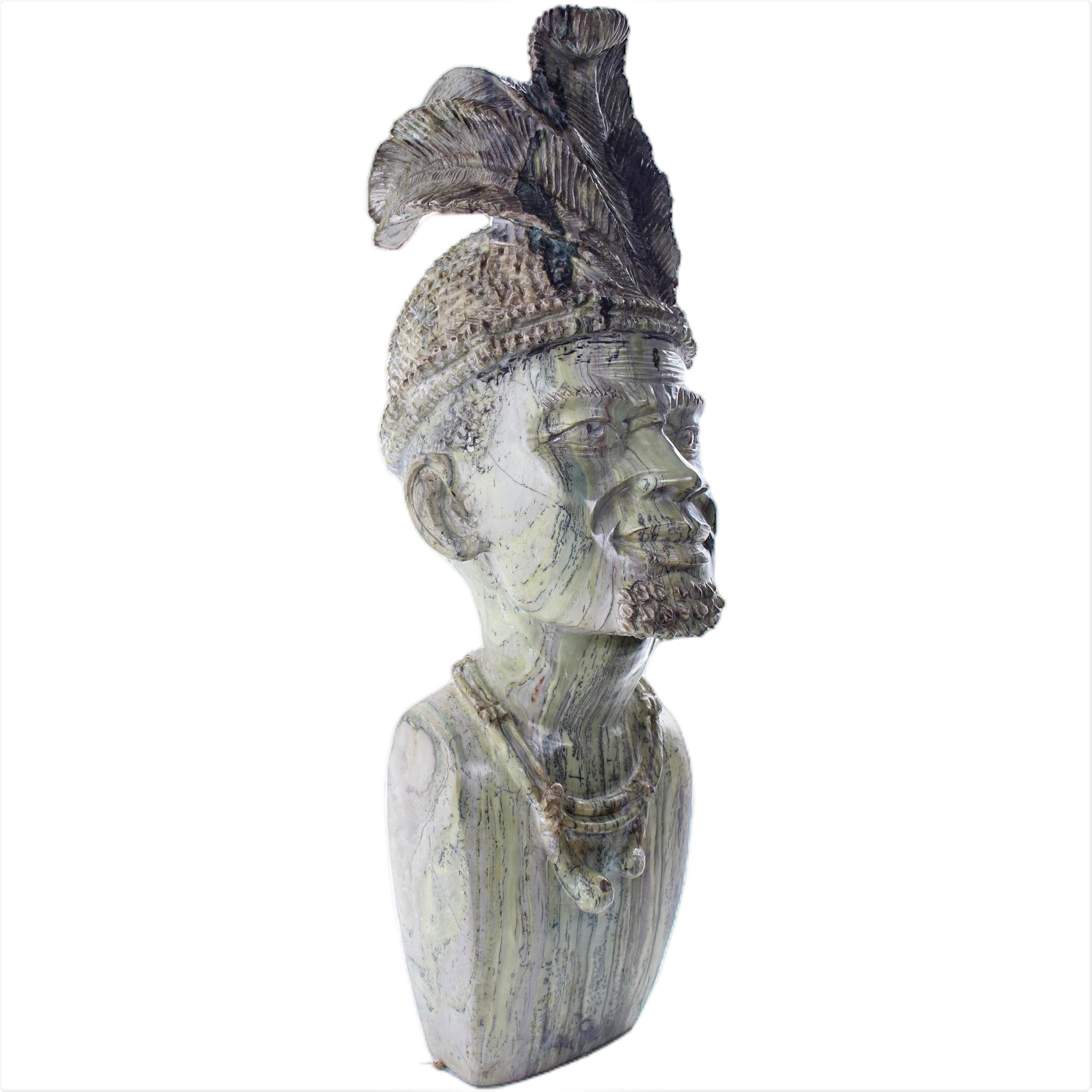 Shona Tribe Butter Jade Bust ~30.3" Tall - Bust