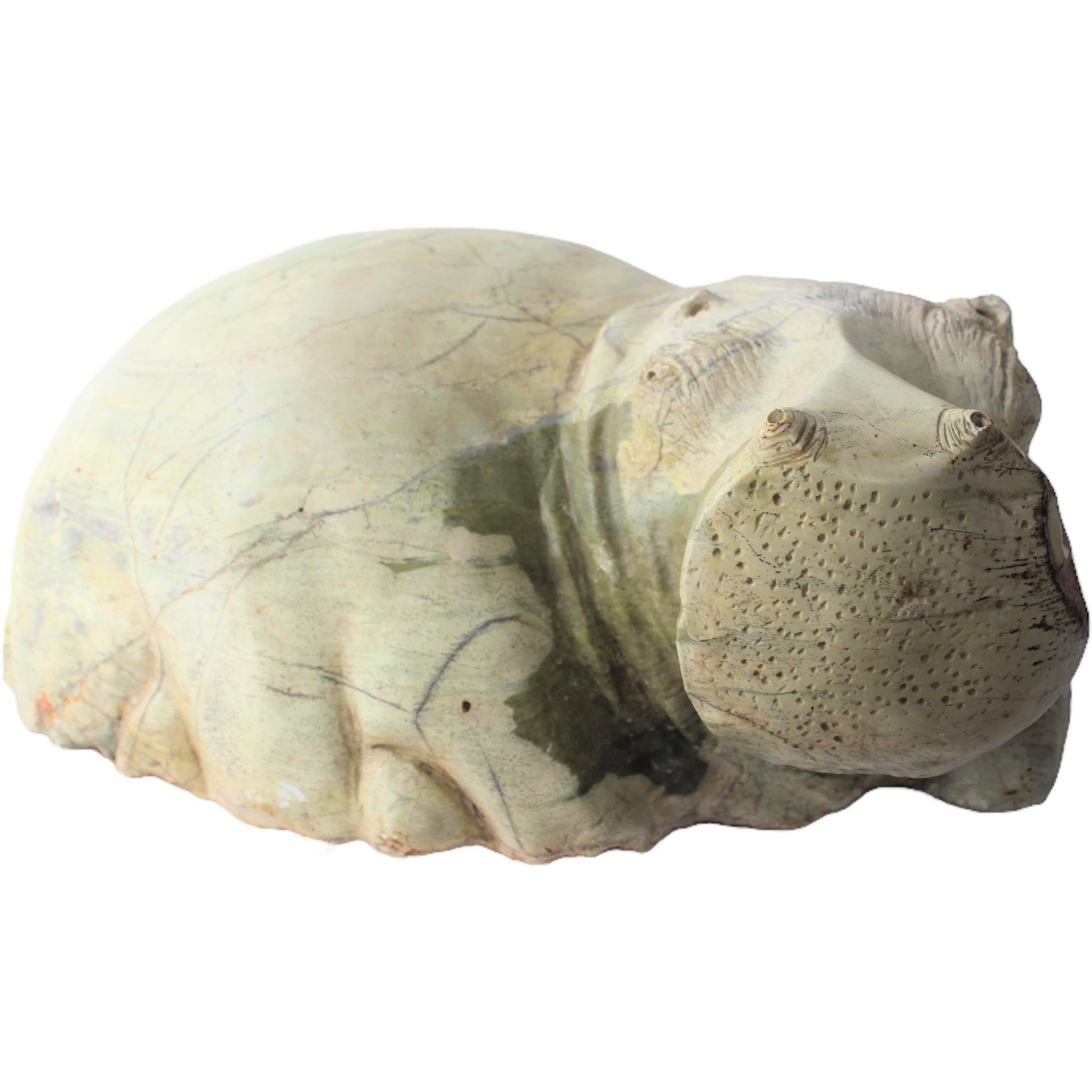 Shona Tribe Butter Jade Hippo ~10.2" Tall - Hippo