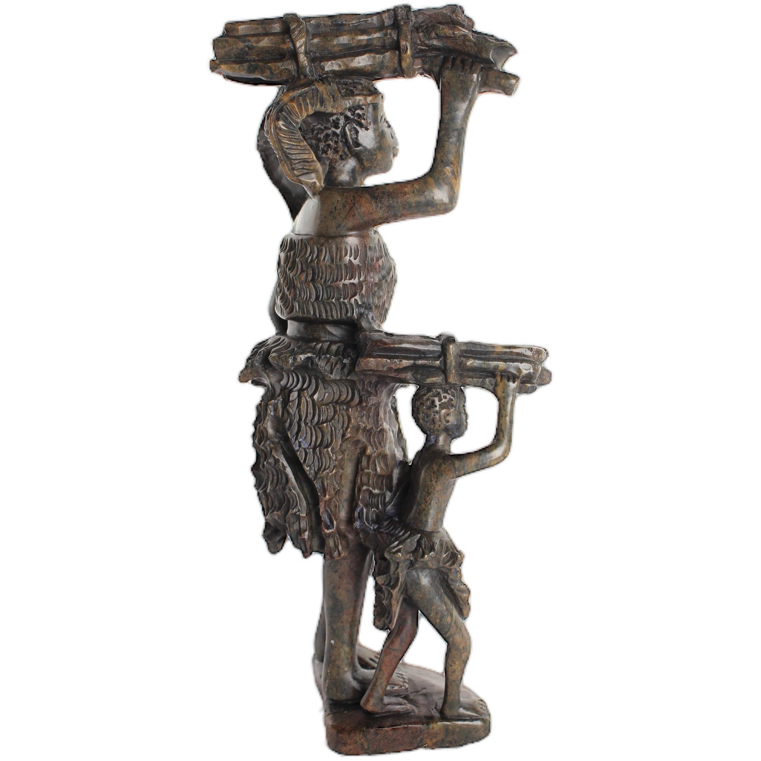 Shona Tribe Serpentine Stone Warrior Figure ~11.4" Tall - Warrior Figure
