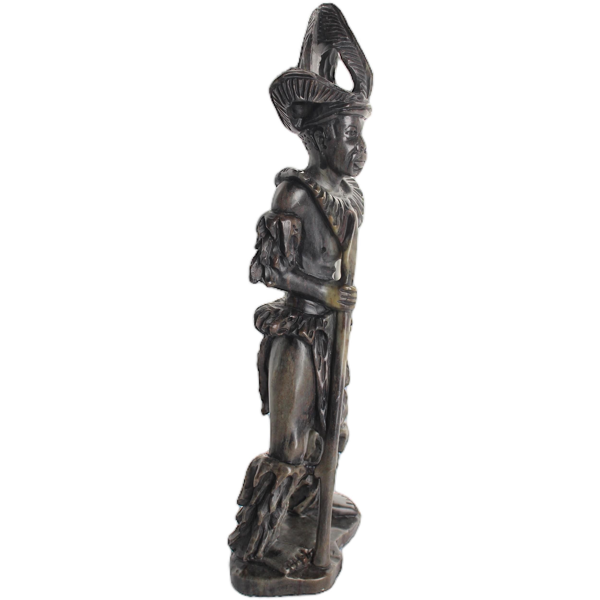 Shona Tribe Serpentine Stone Warrior Figure ~13.0" Tall - Warrior Figure