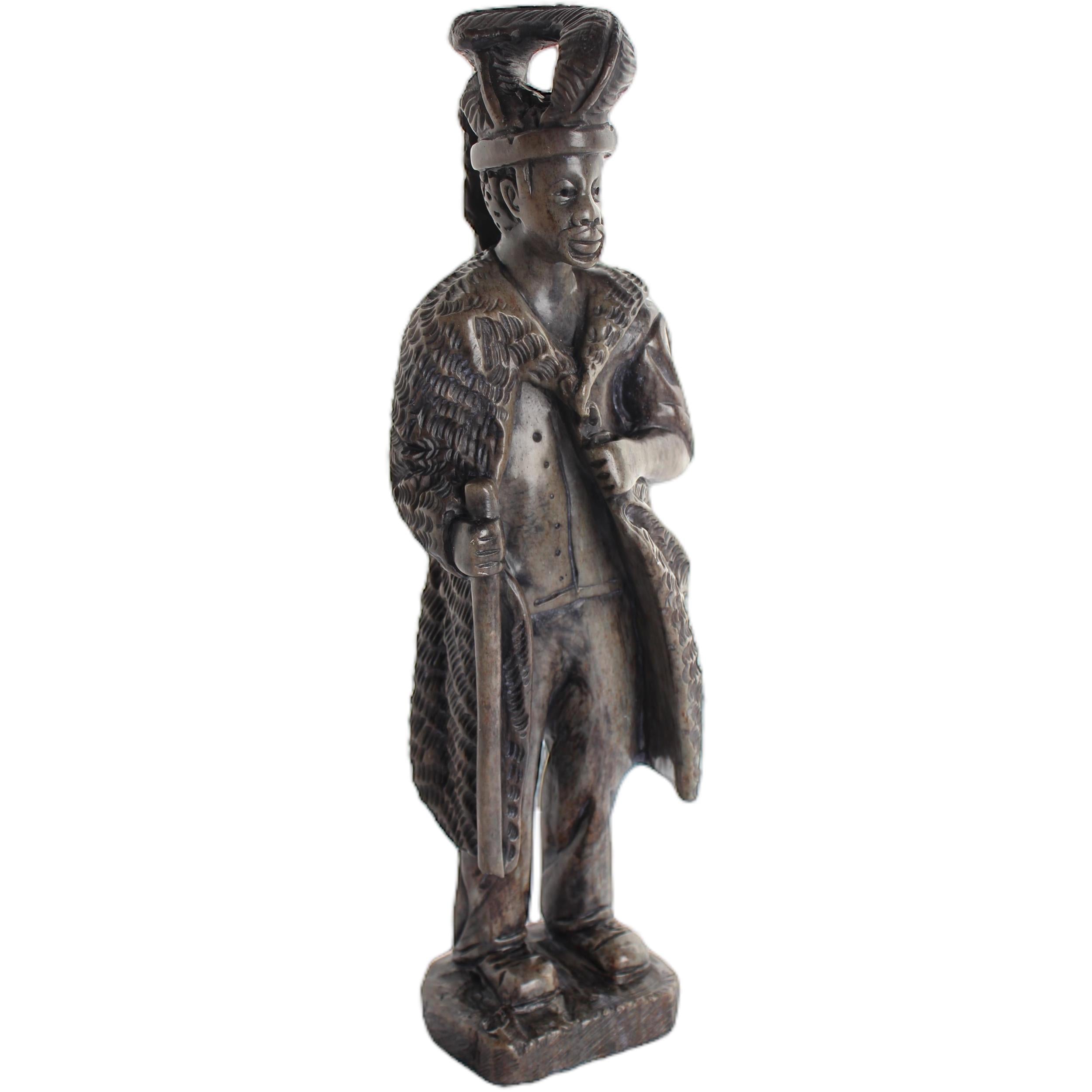 Shona Tribe Serpentine Stone Warrior Figure ~12.6" Tall
