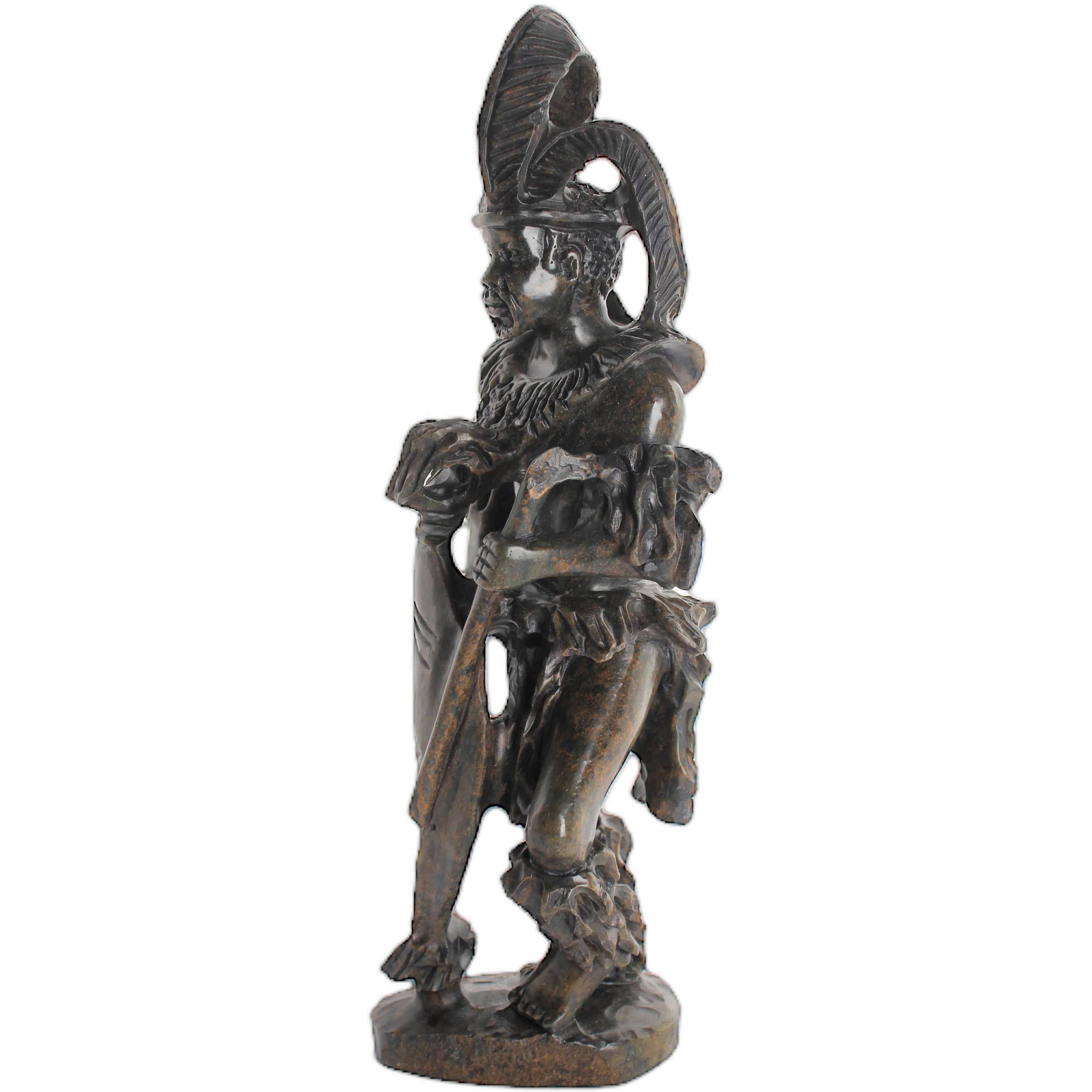 Shona Tribe Serpentine Stone Warrior Figure ~13.8" Tall