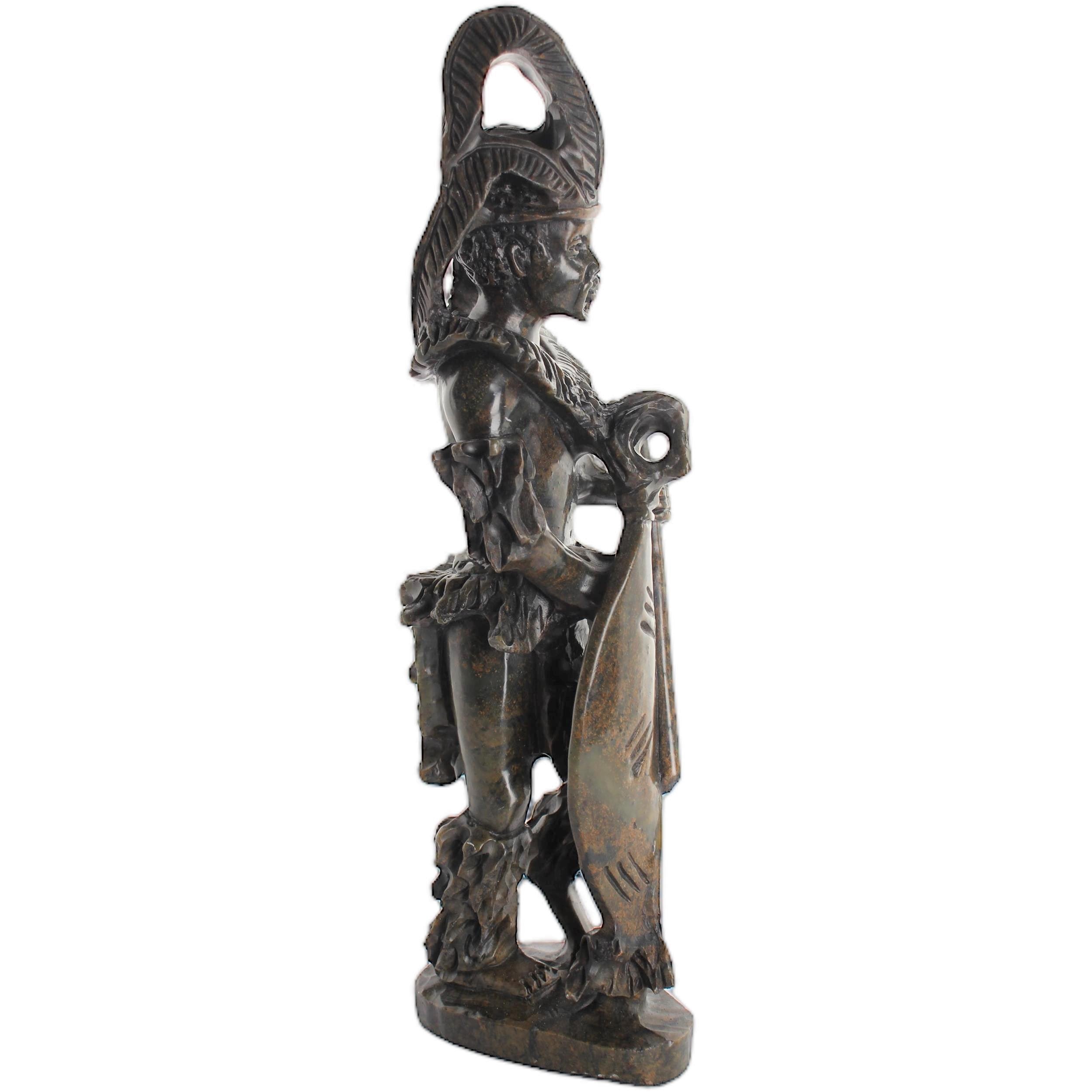 Shona Tribe Serpentine Stone Warrior Figure ~13.8" Tall - Warrior Figure