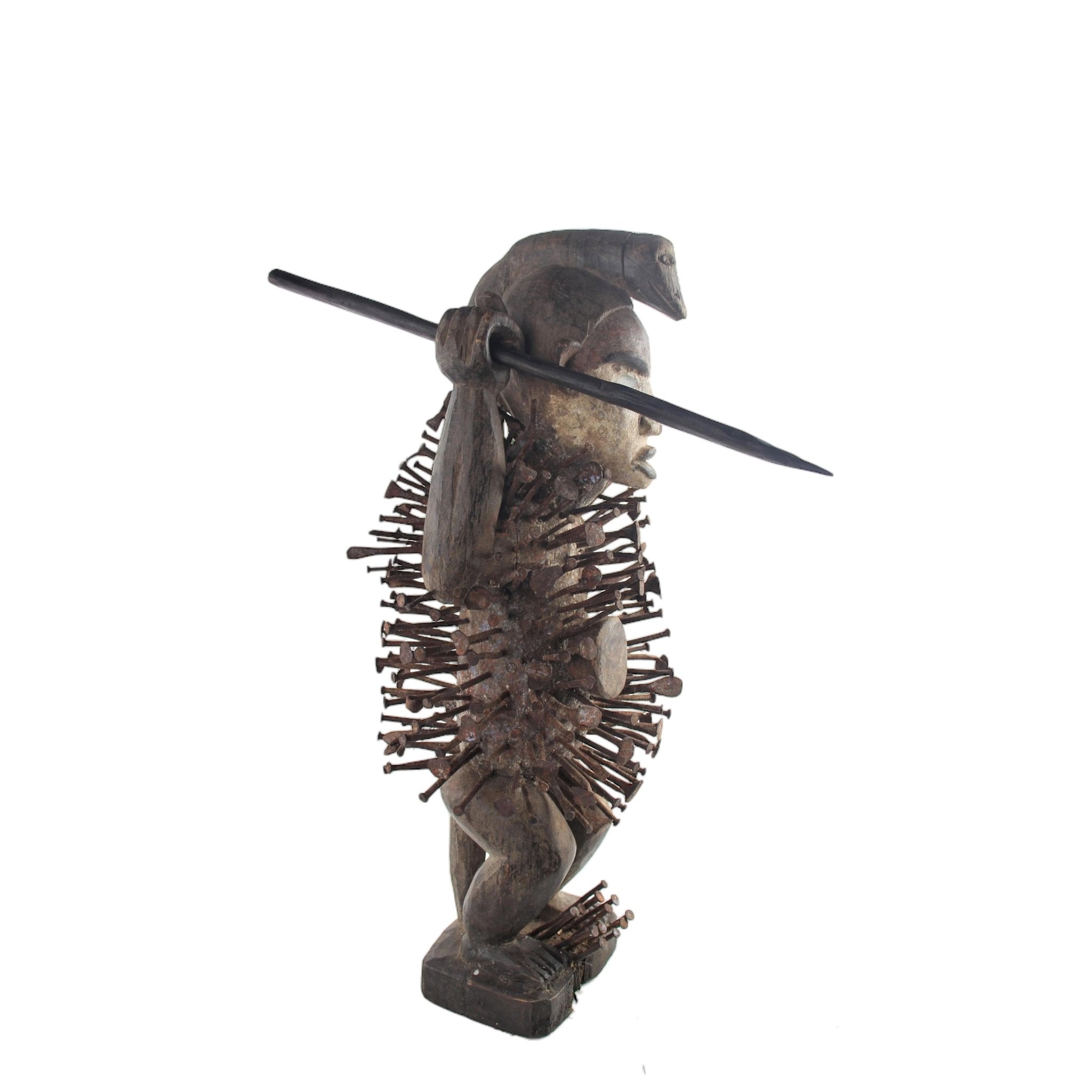 Bakongo Tribe Fetishes ~24.4" Tall - African Angel Art - Fetishes