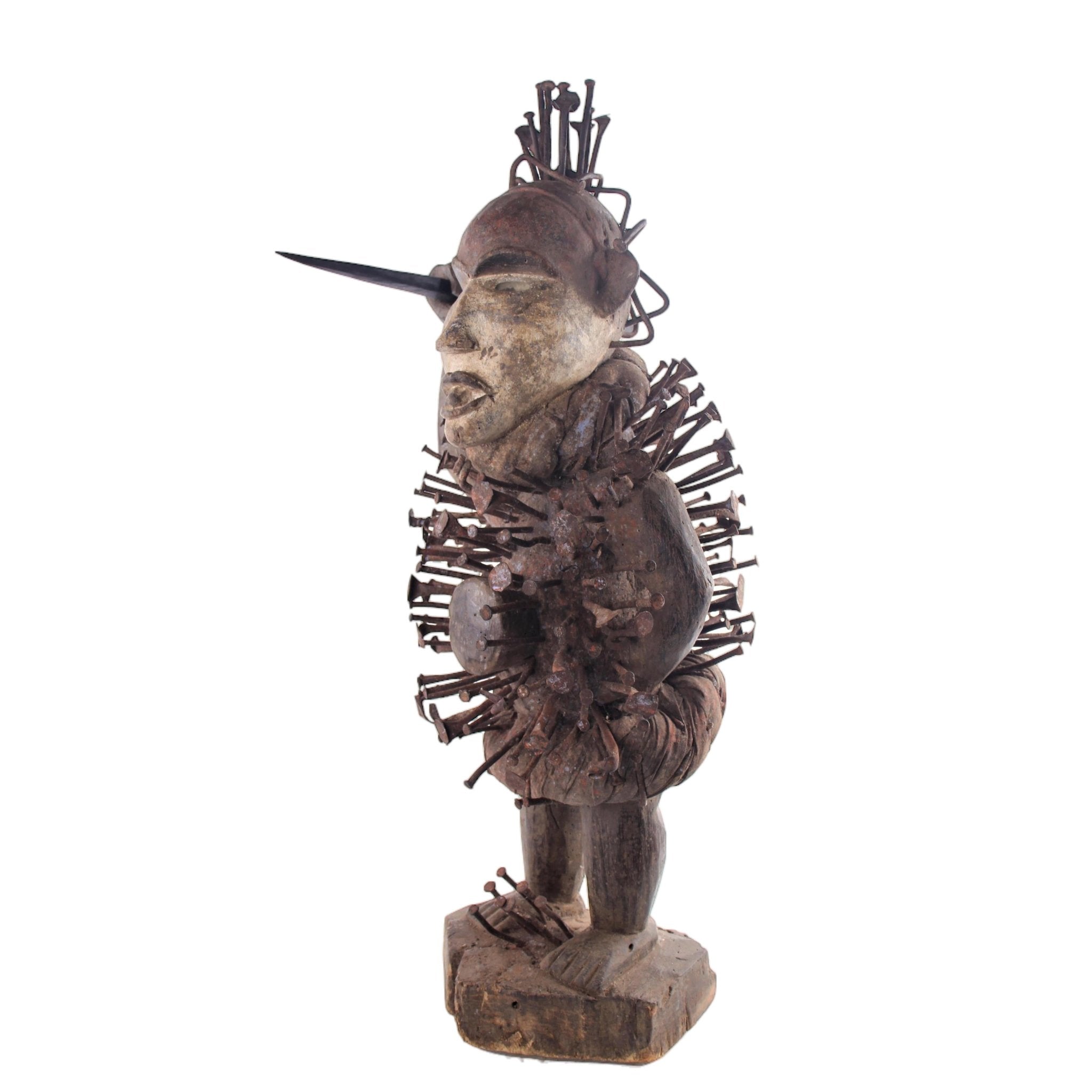 Bakongo Tribe Fetishes ~28.7" Tall - African Angel Art - Fetishes