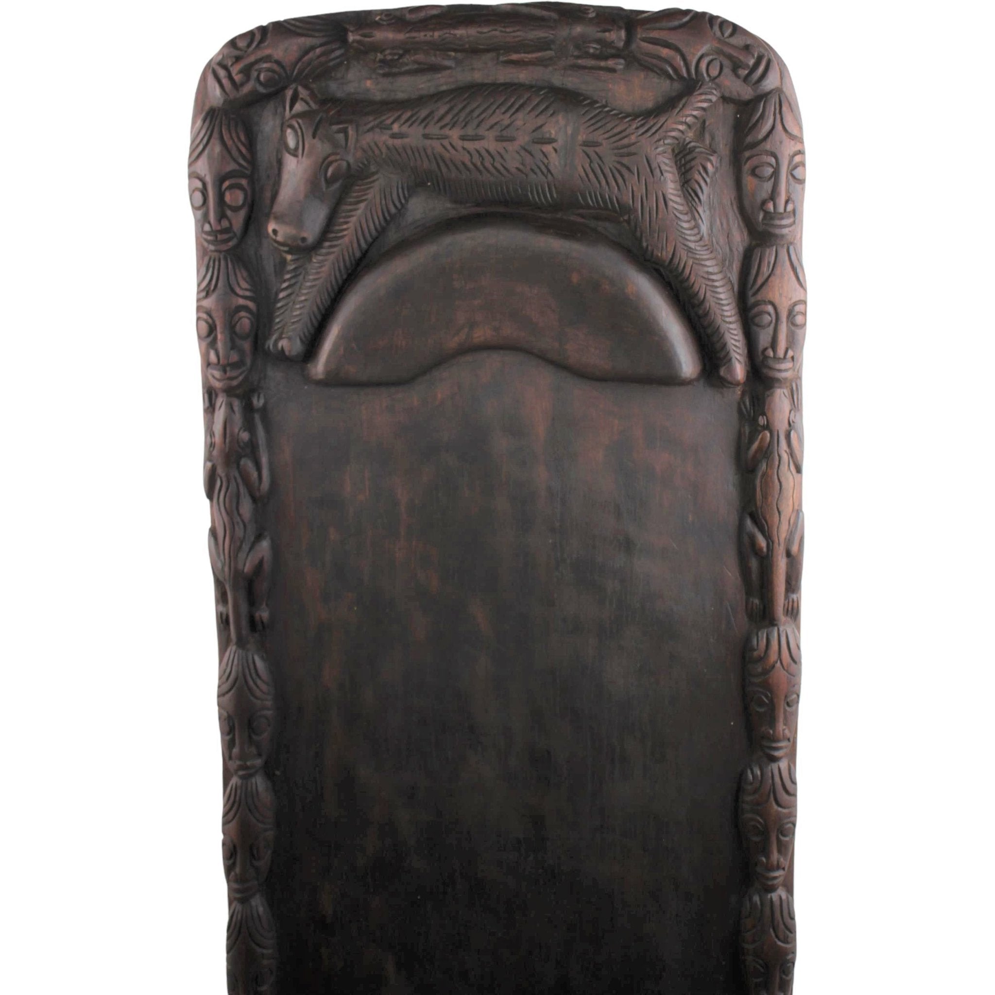 Bamileke Tribe Wooden Bed ~73.6" Tall - African Angel Art - Wooden Bed
