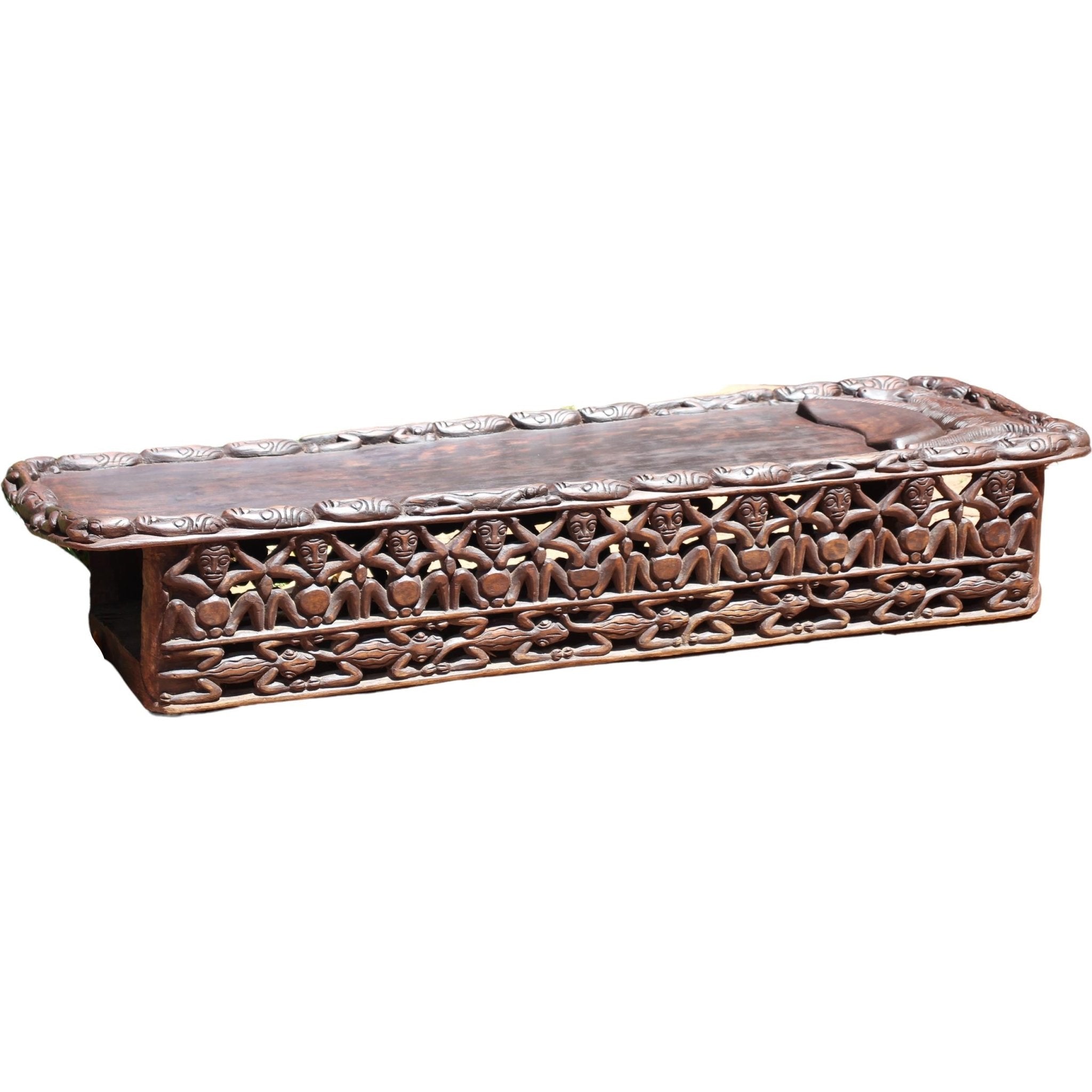 Bamileke Tribe Wooden Bed ~73.6" Tall - African Angel Art