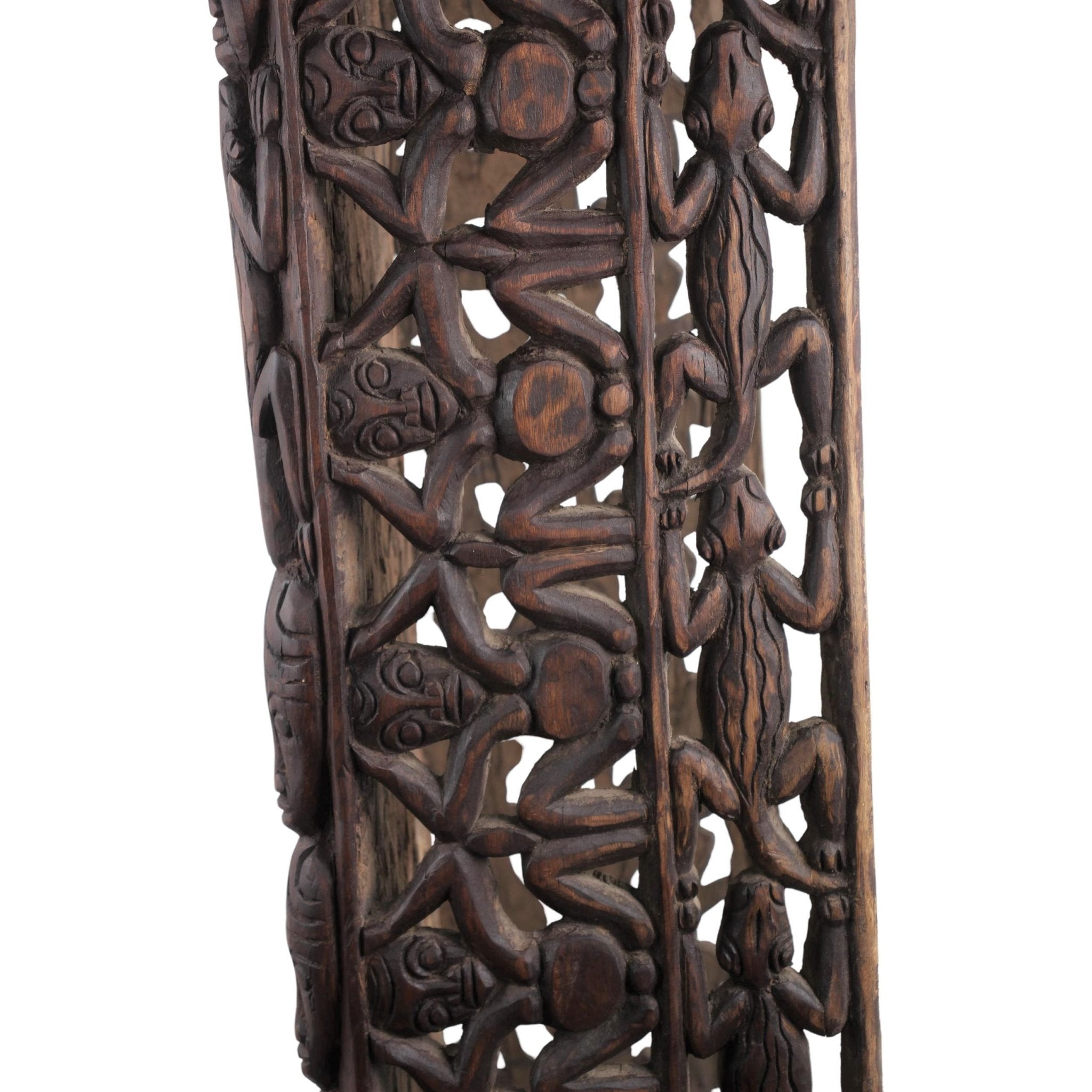 Bamileke Tribe Wooden Bed ~73.6" Tall - African Angel Art - Wooden Bed