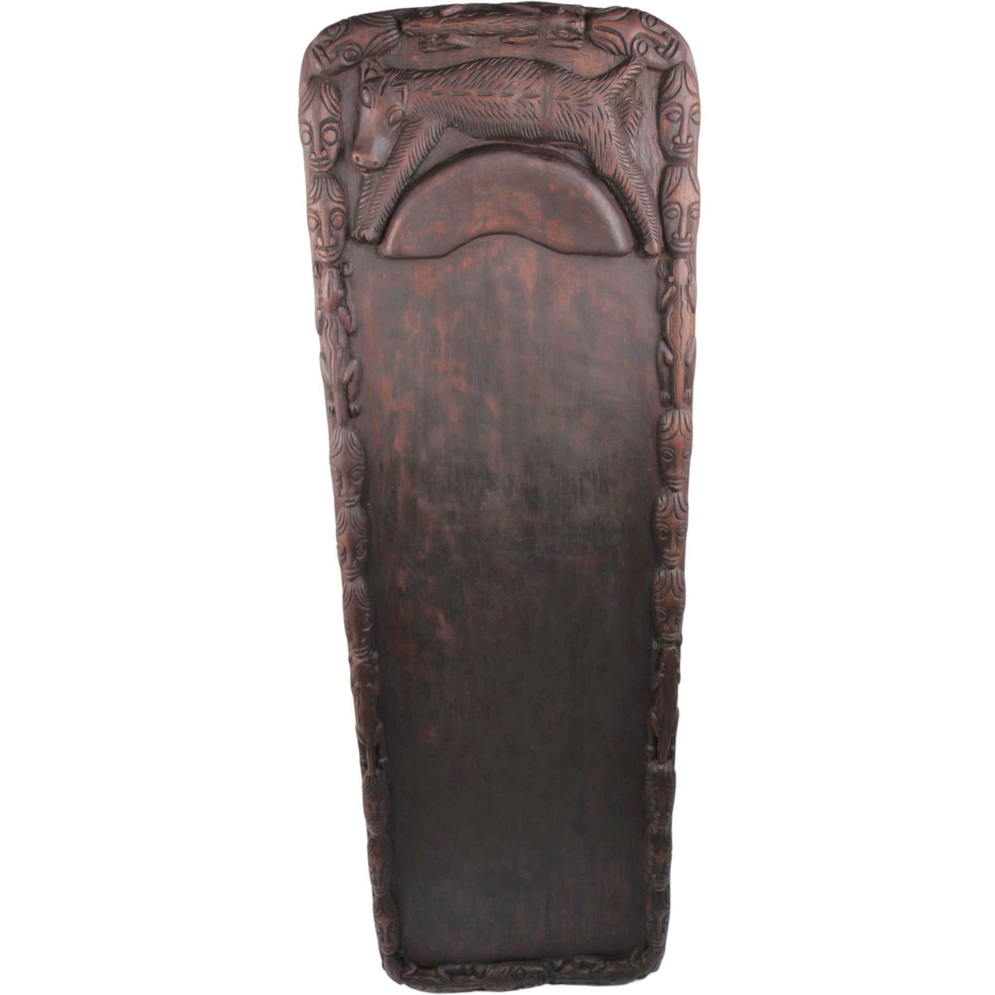 Bamileke Tribe Wooden Bed ~73.6" Tall - African Angel Art - Wooden Bed