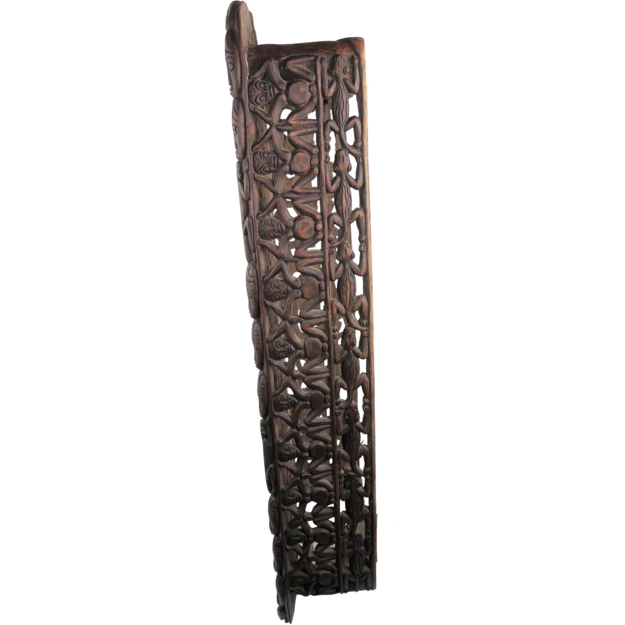 Bamileke Tribe Wooden Bed ~73.6" Tall - African Angel Art - Wooden Bed