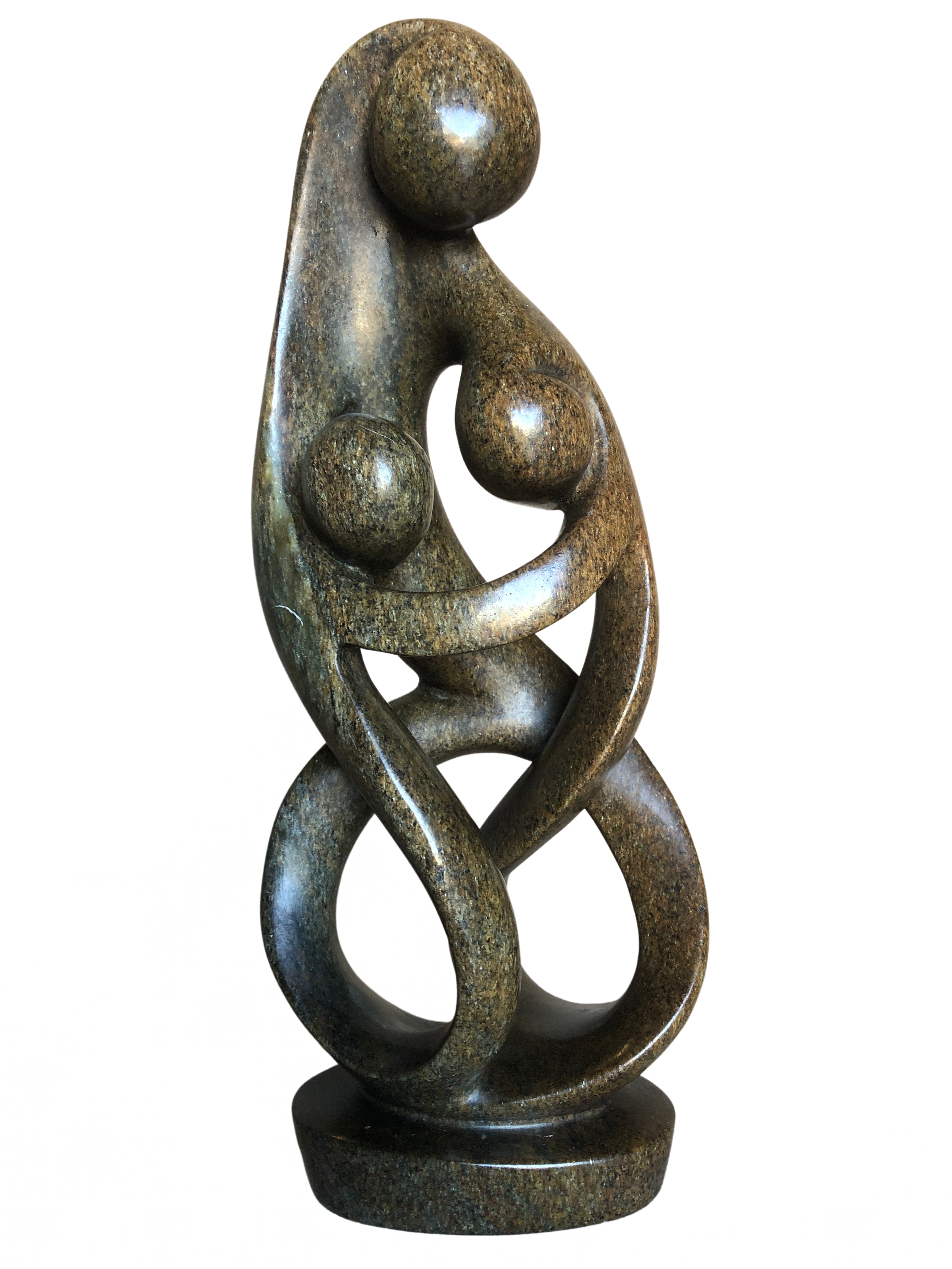 Shona Tribe Serpentine Rock Family of Three
