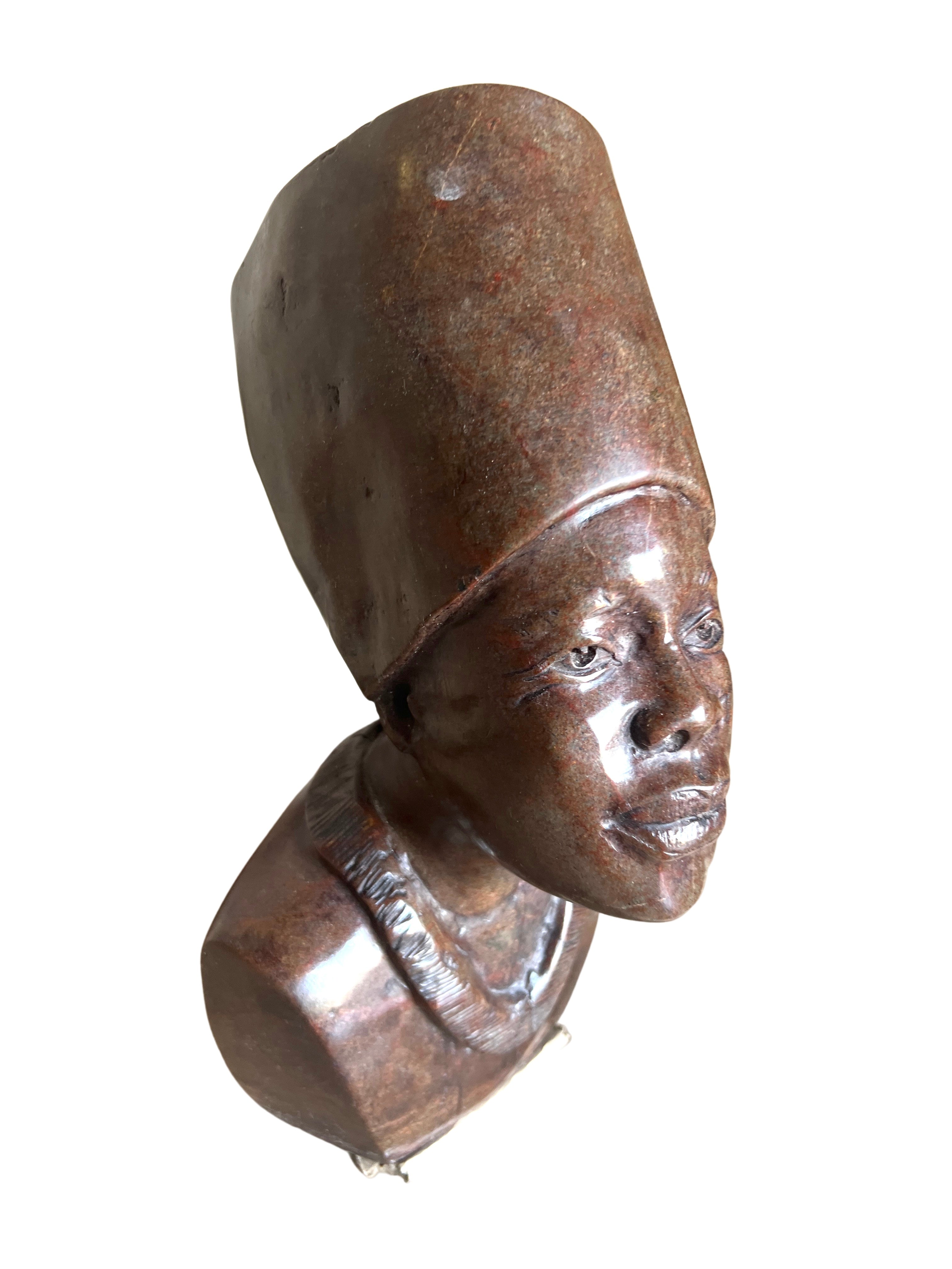 Shona Tribe Fruit Serpentine Woman With hat - Shona