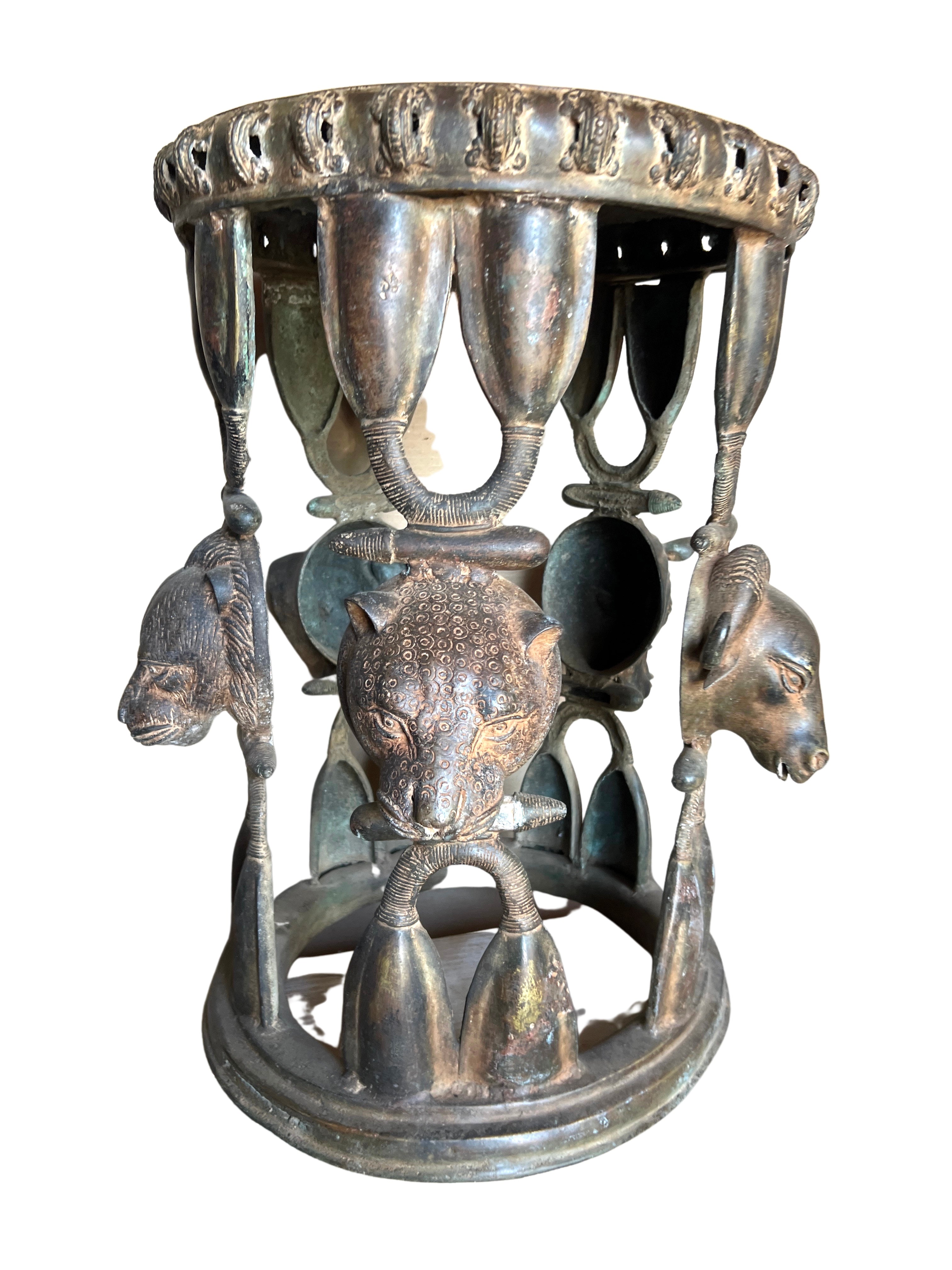 Edo Benin Bronze Stool