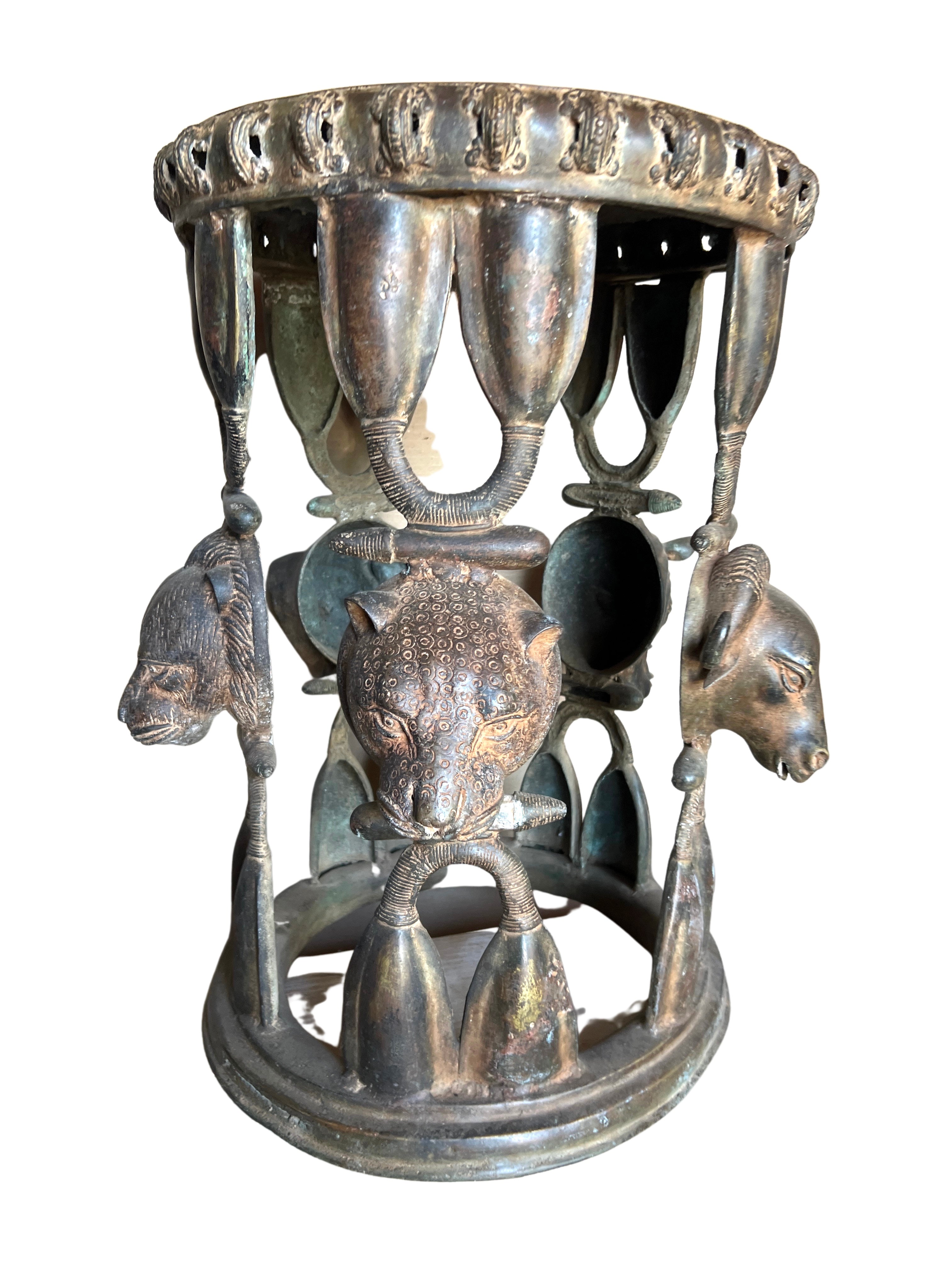 Edo Benin Bronze Stool - Edo