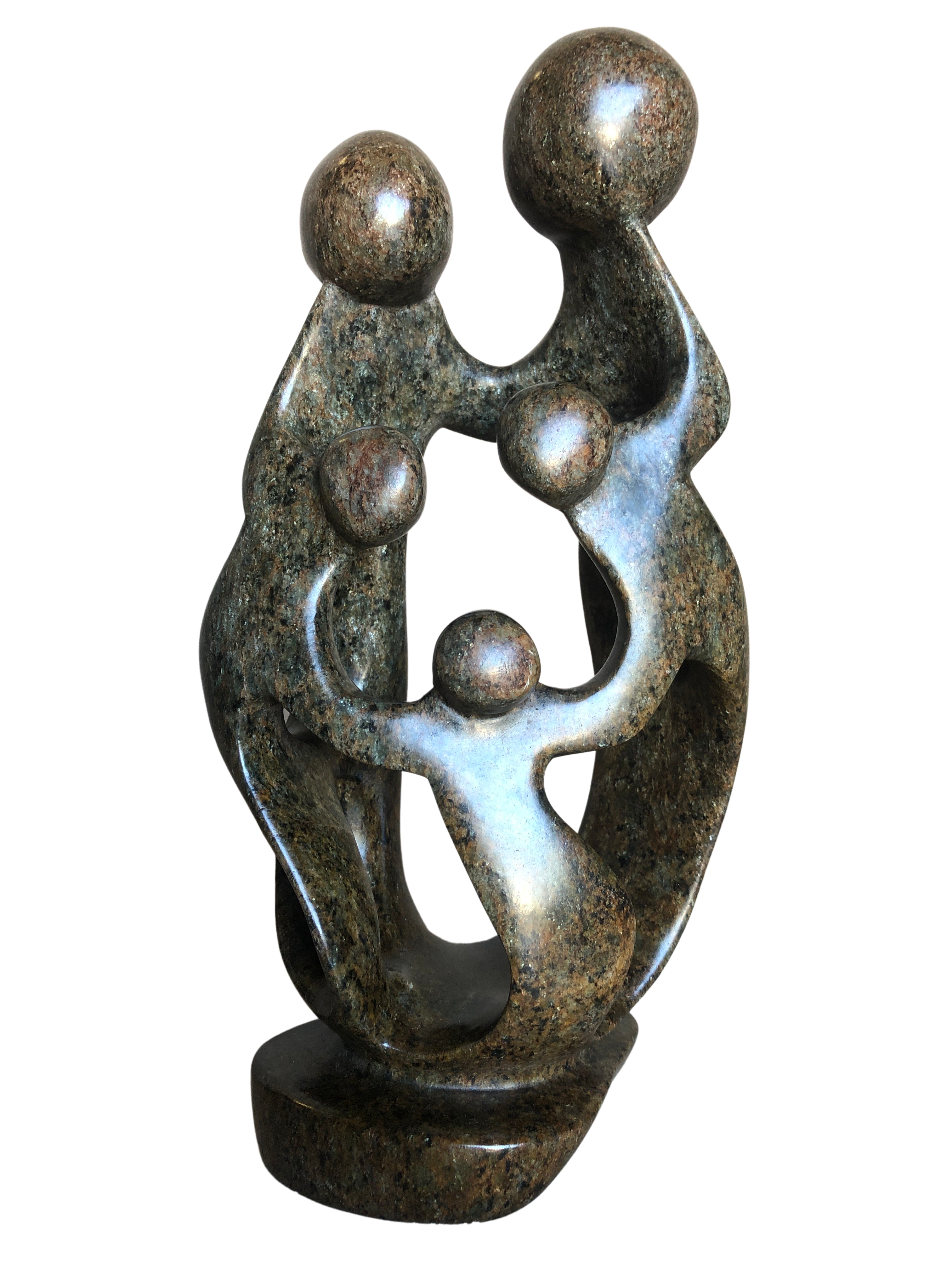 Shona Tribe Serpentine Rock Family of Five