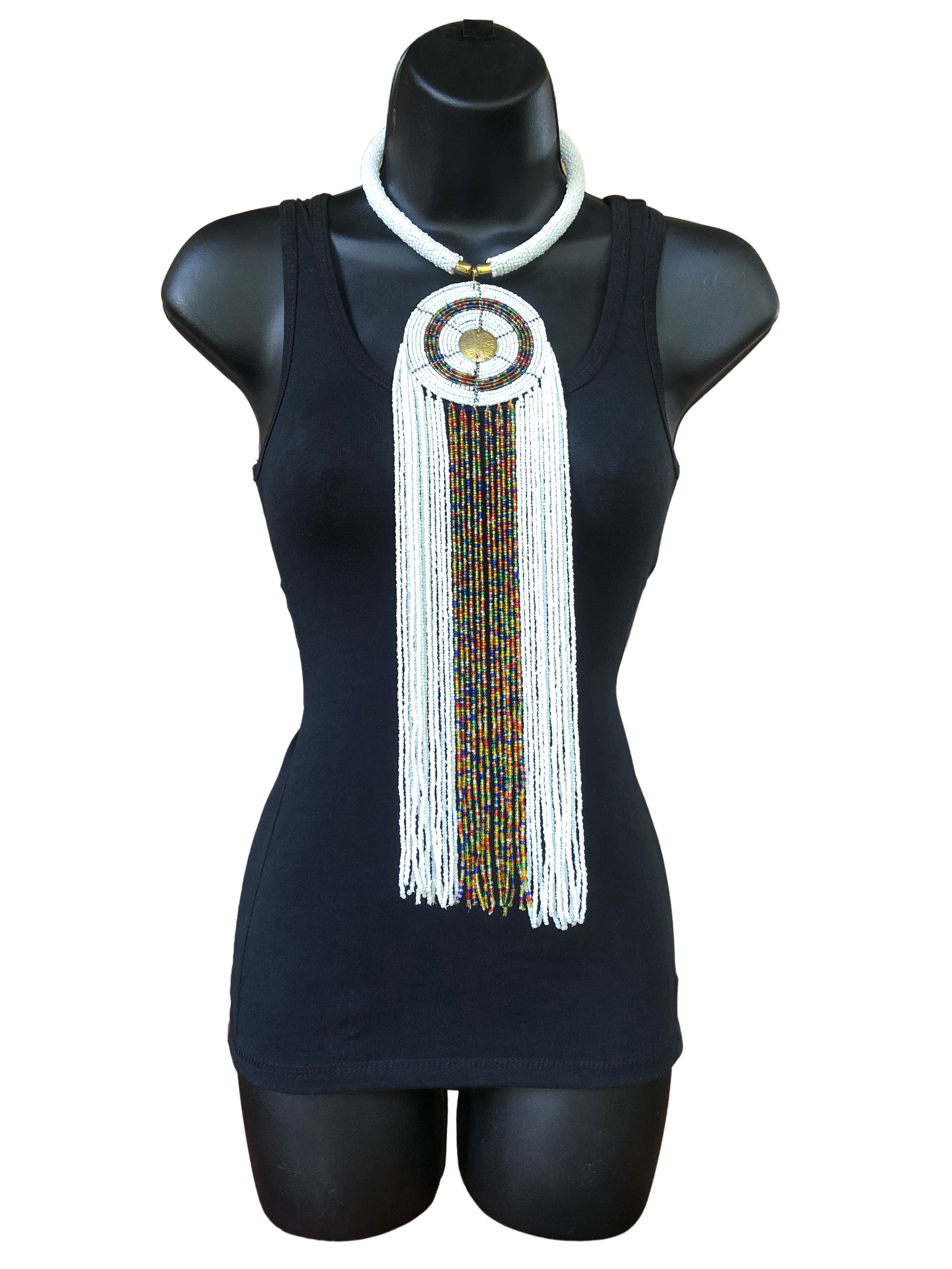 Kikuyu Long Classic Single Disk Necklace - Kikuyu