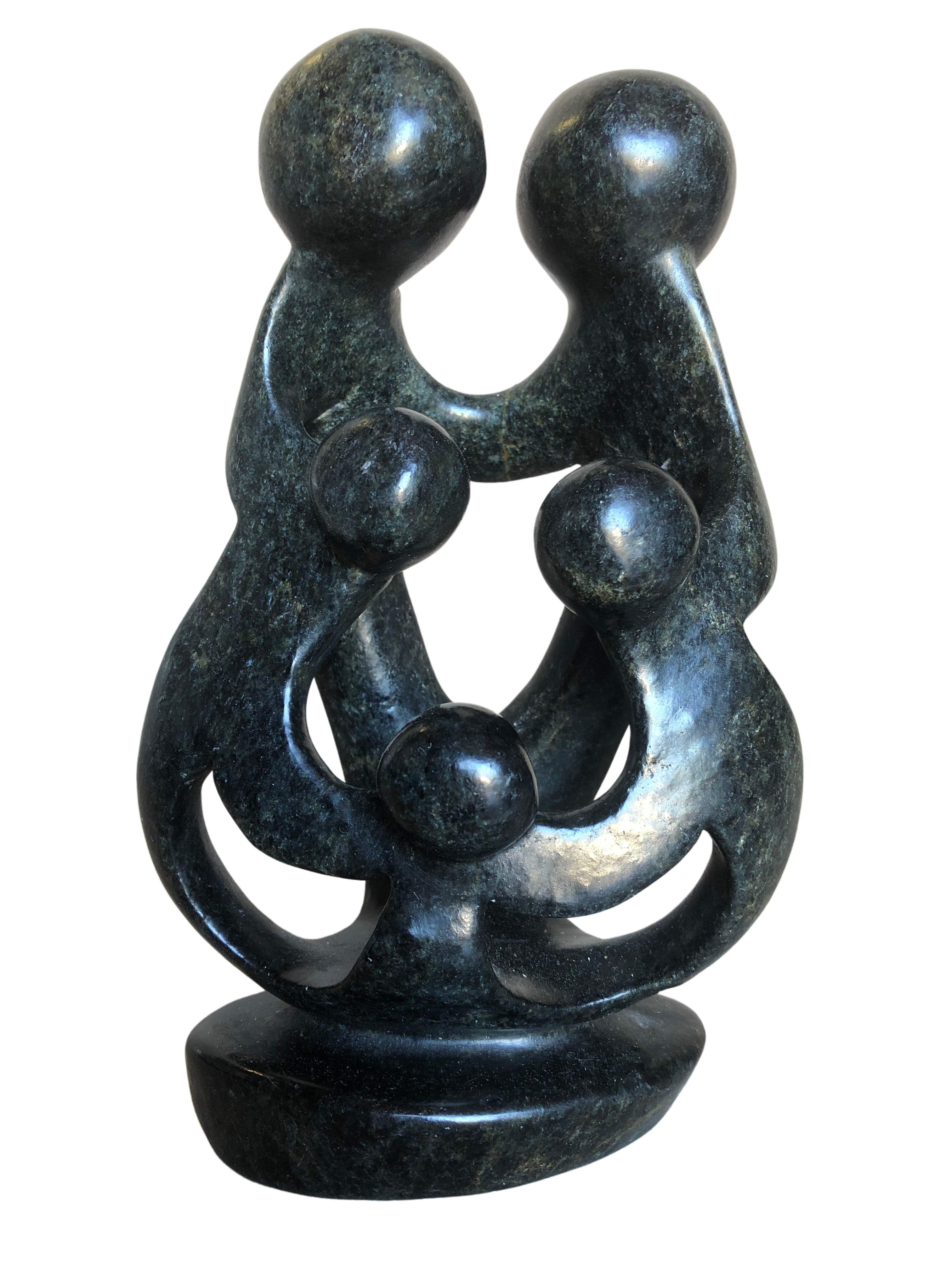 Shona Tribe Serpentine Rock Family of Five