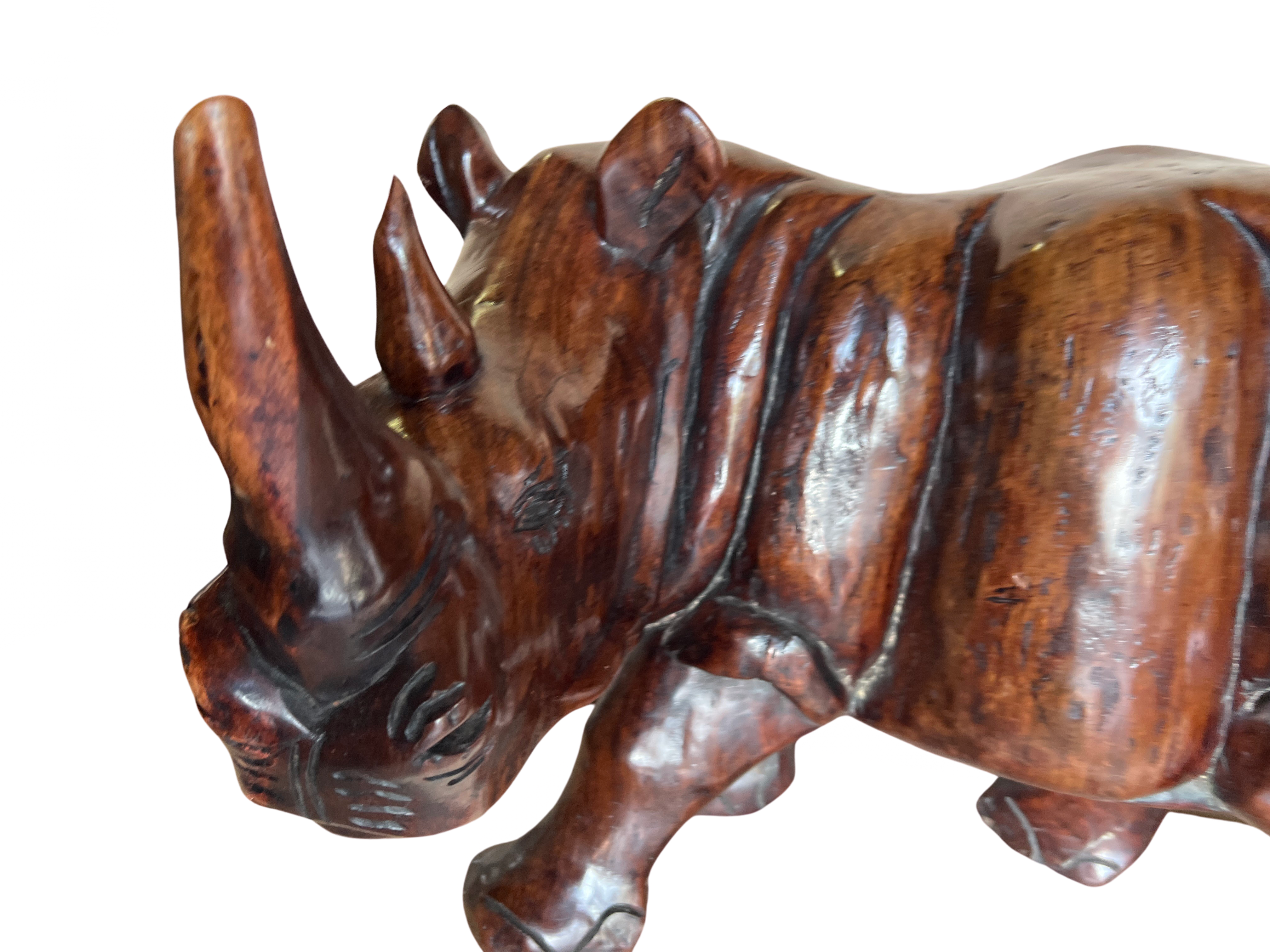 Chichewa Malawi Wooden Rhino - Chichewa