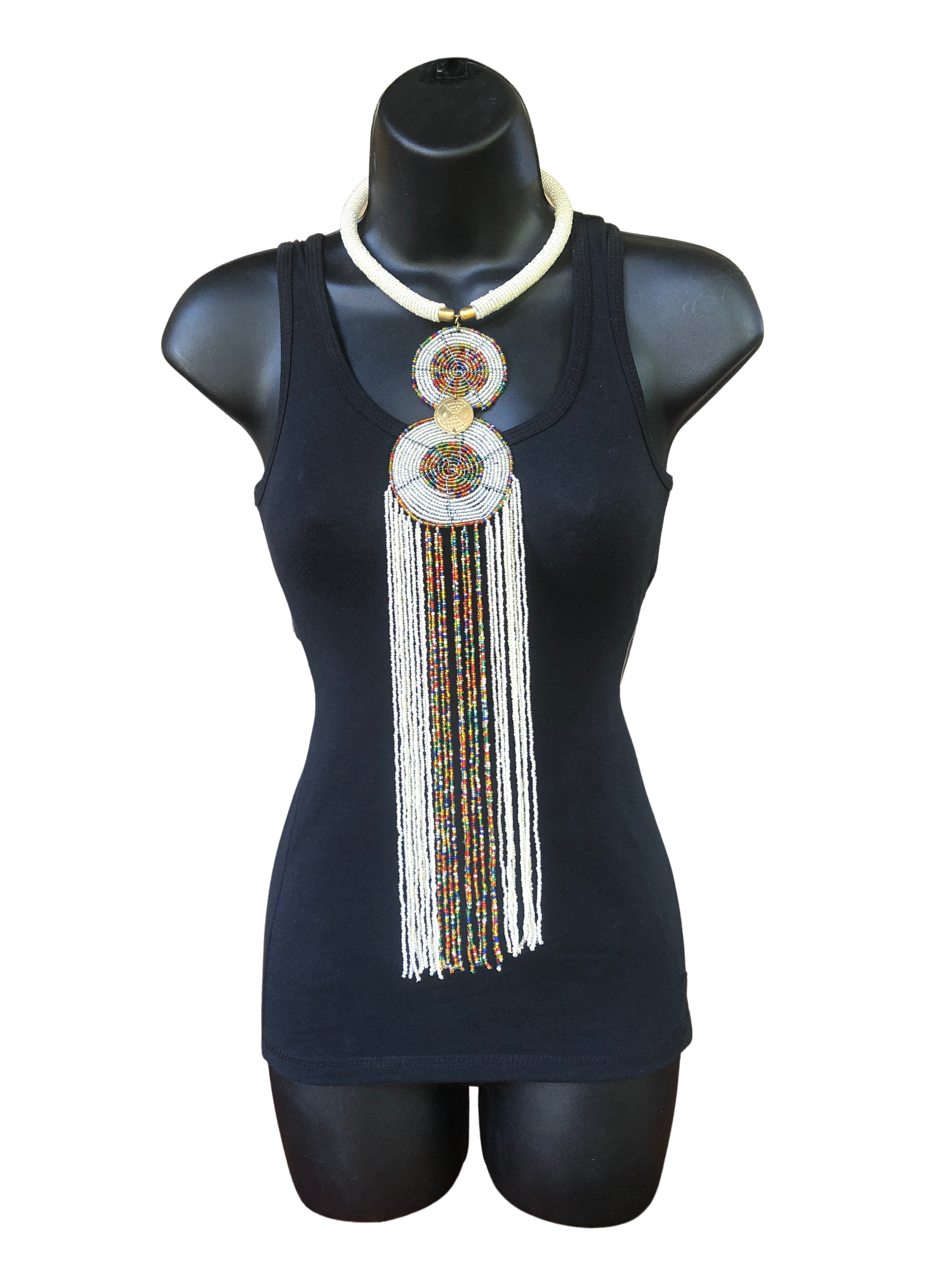 Kikuyu Long Classic Double Disk Necklace - Kikuyu