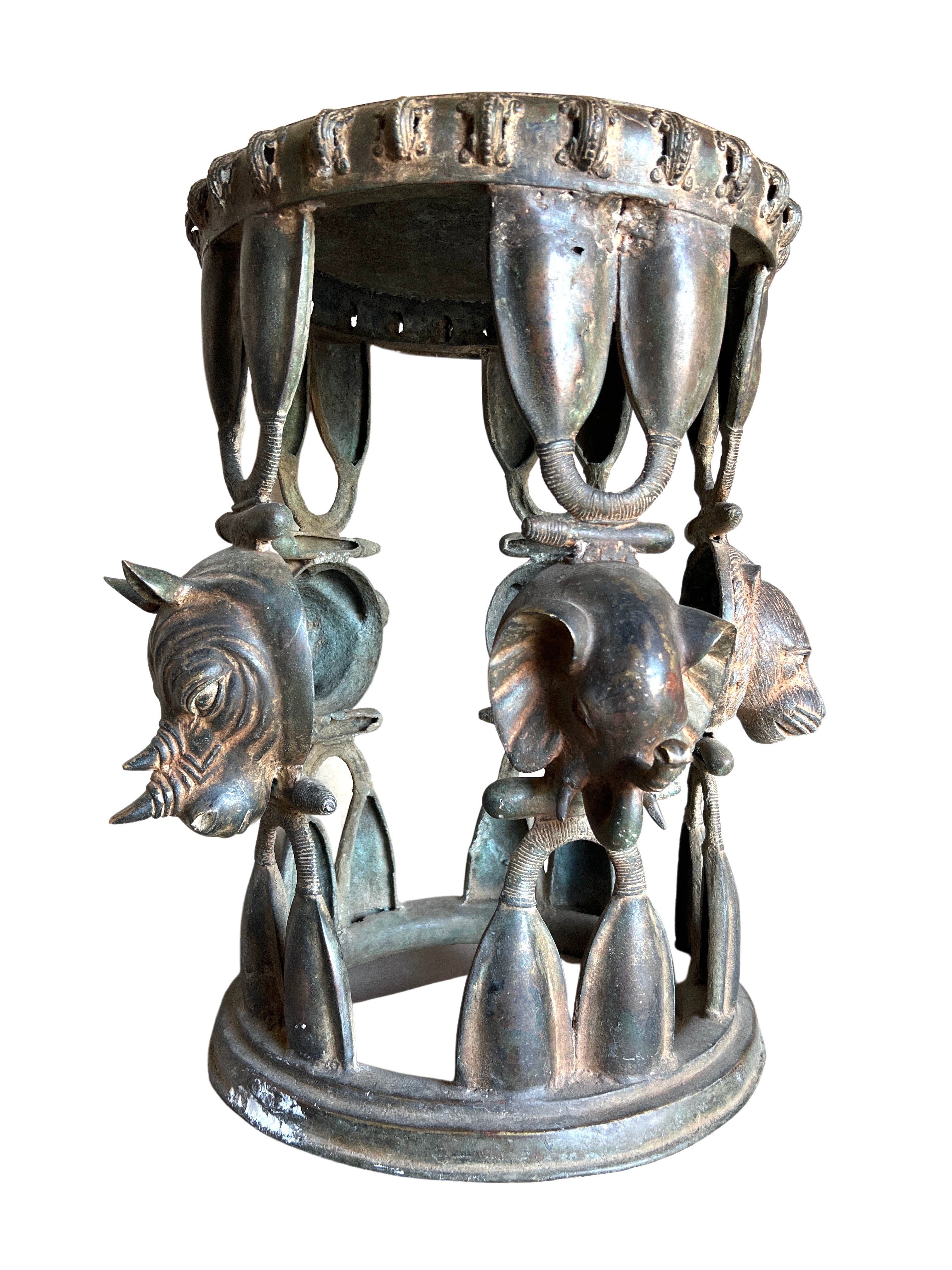 Edo Benin Bronze Stool - Edo