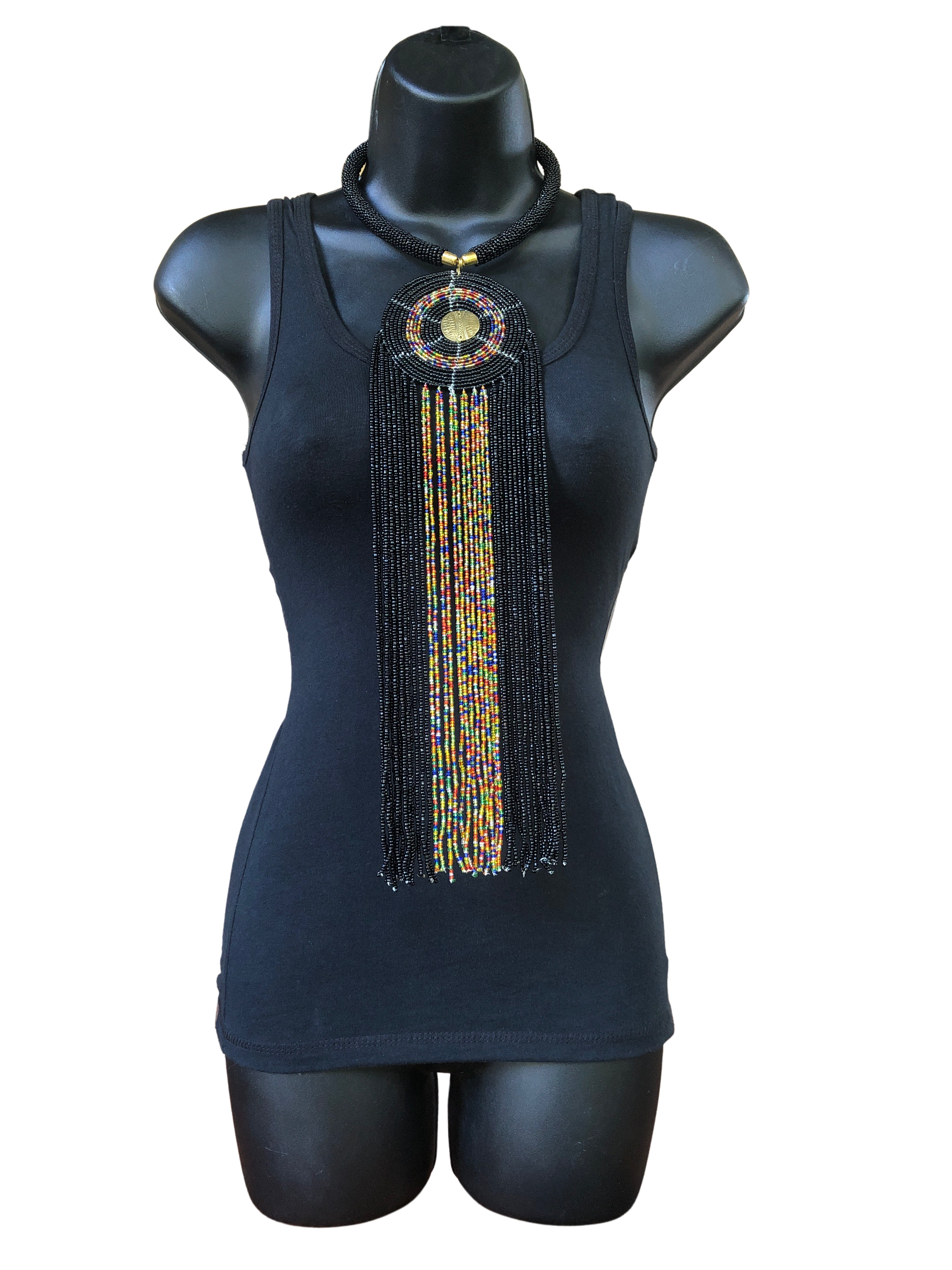 Kikuyu Long Classic Single Disk Necklace - Kikuyu