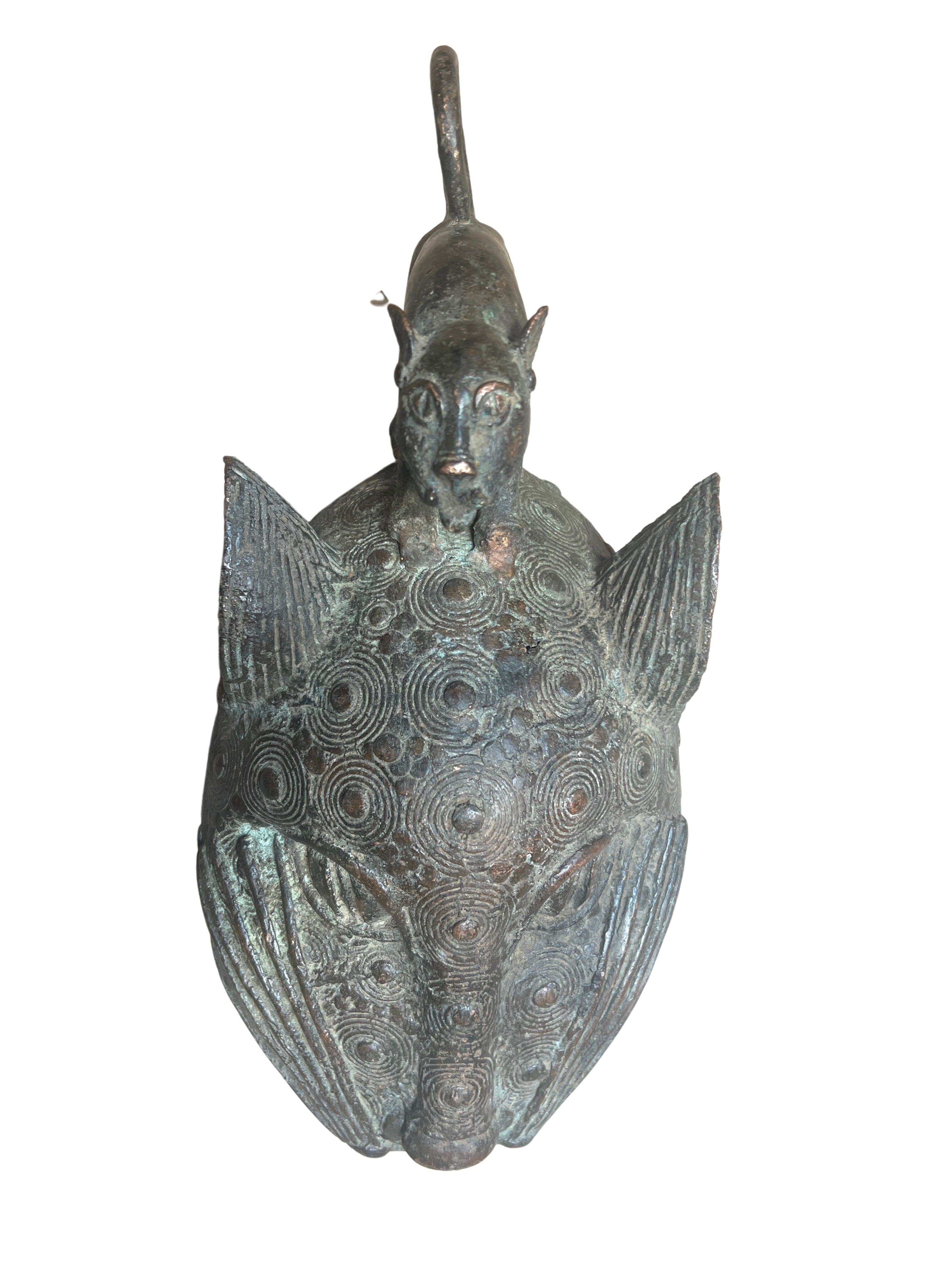 Edo Benin Bronze Leopard Head - Edo