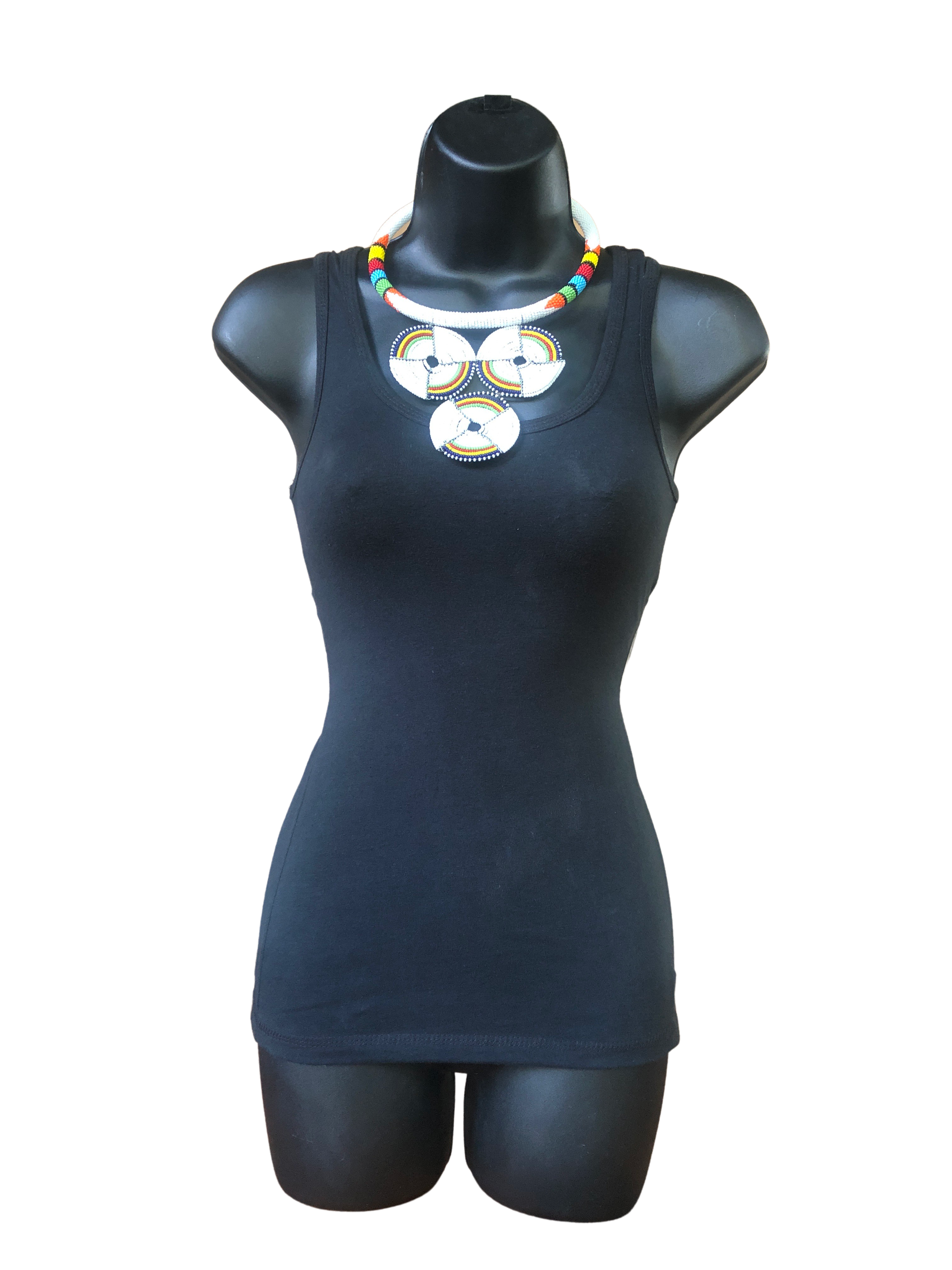 Kikuyu Three Circle Fine Beaded Necklace - Kikuyu