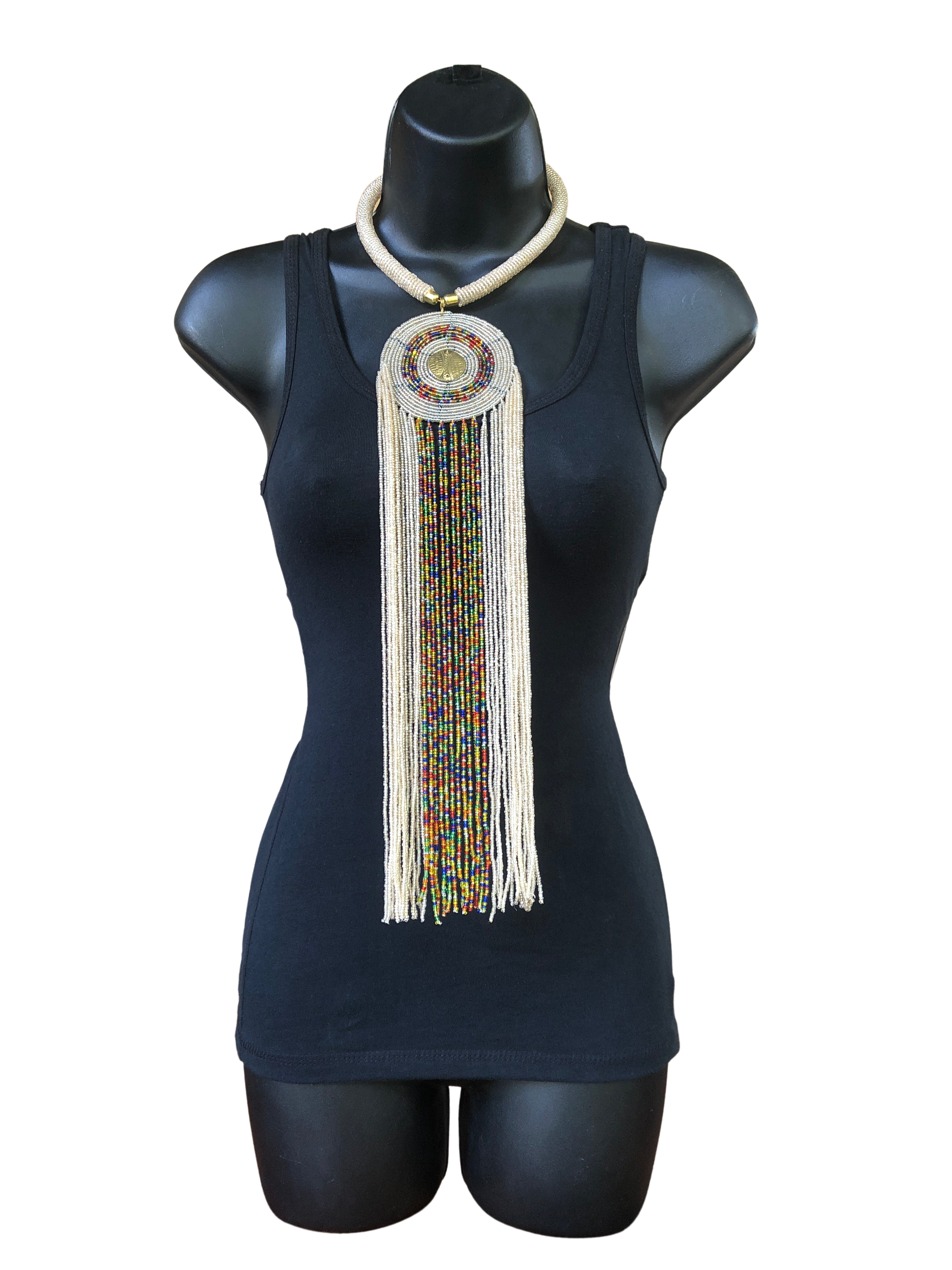 Kikuyu Long Classic Single Disk Necklace - Kikuyu