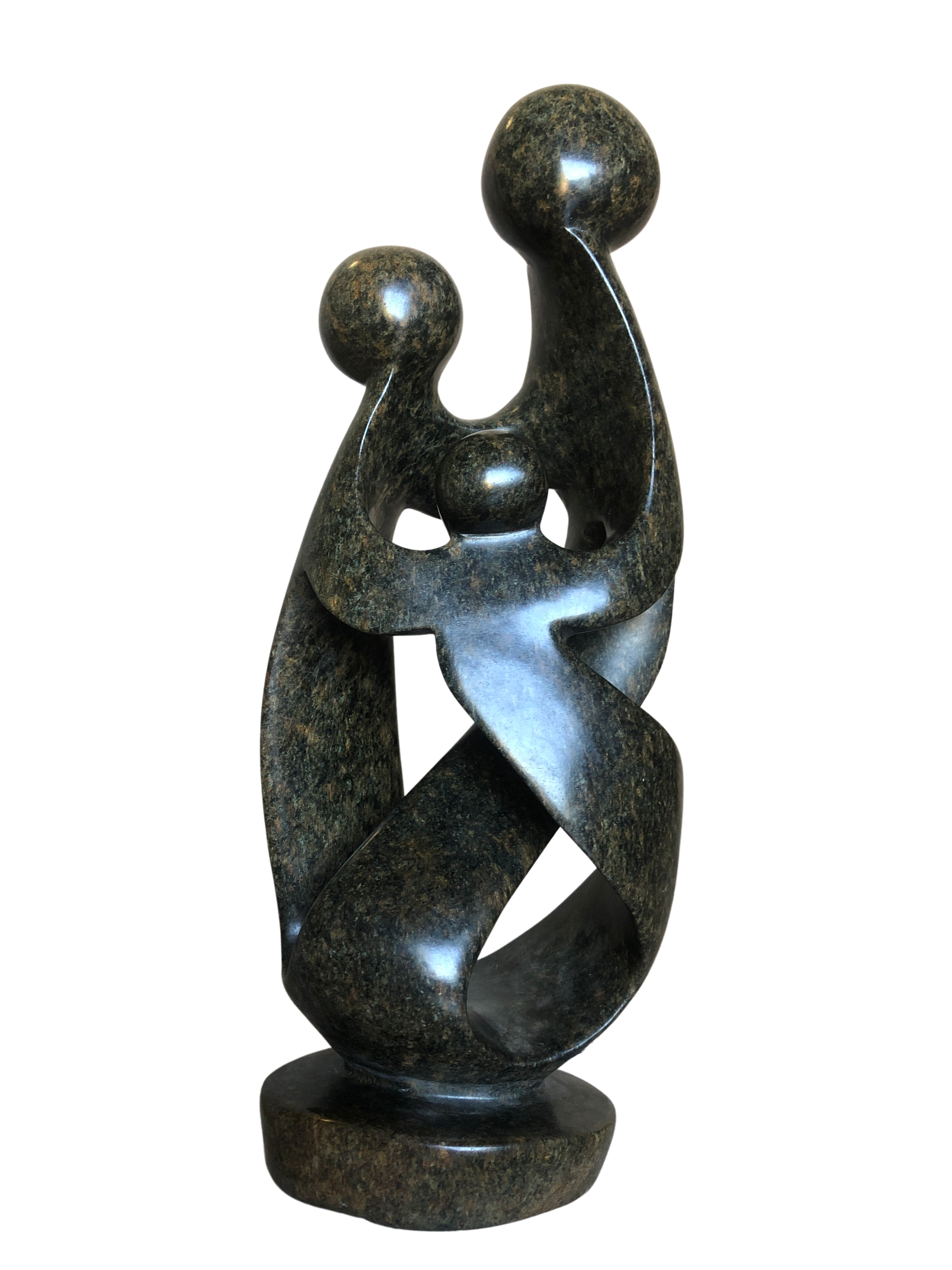 Shona Tribe Serpentine Rock Family of Three