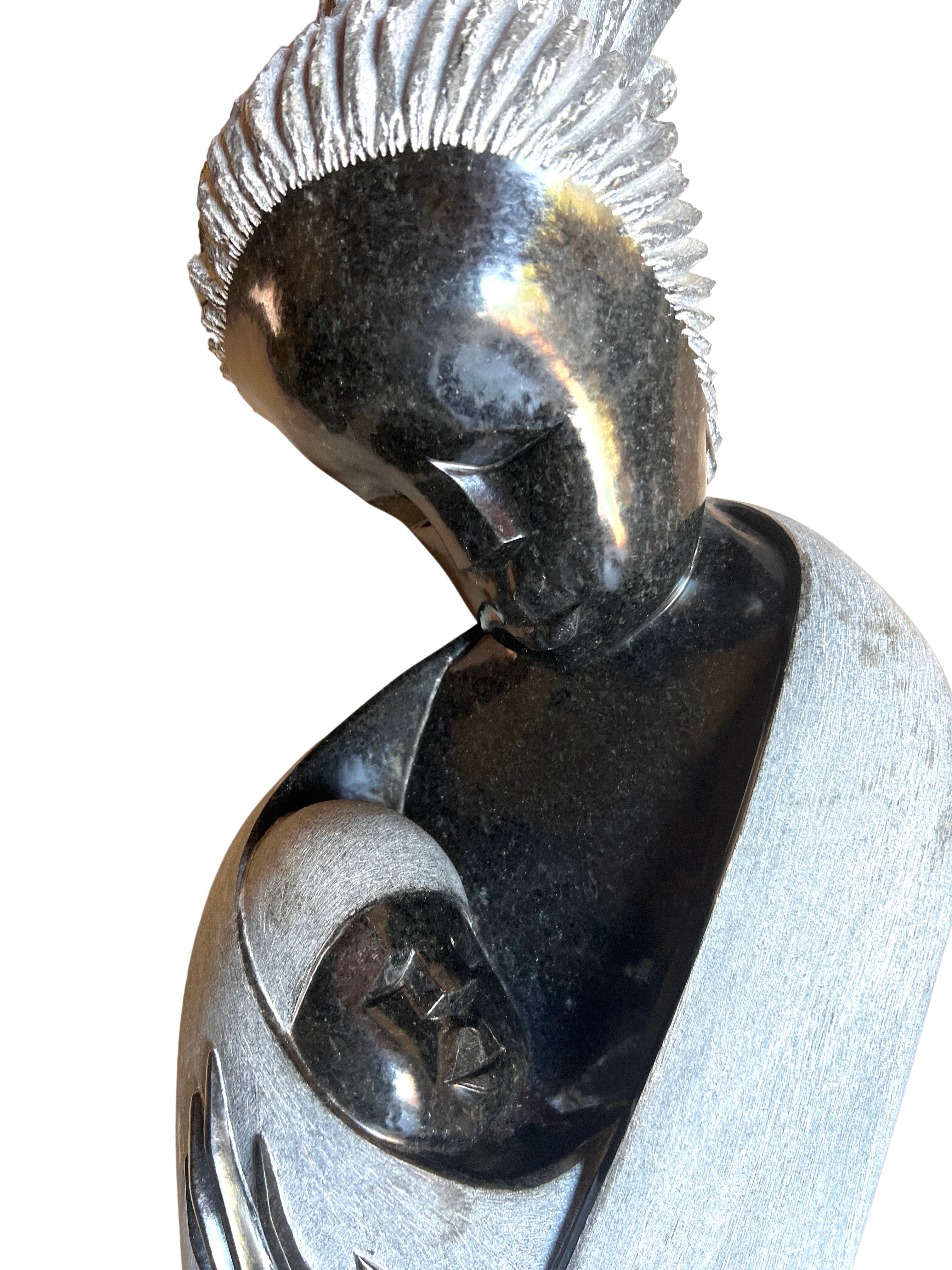 Shona Tribe Opal Stone Mother and Child - Shona